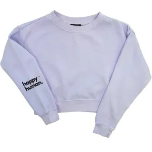 Happy Human Cropped Sweatshirt | Lilac | Women & Youth 10 
