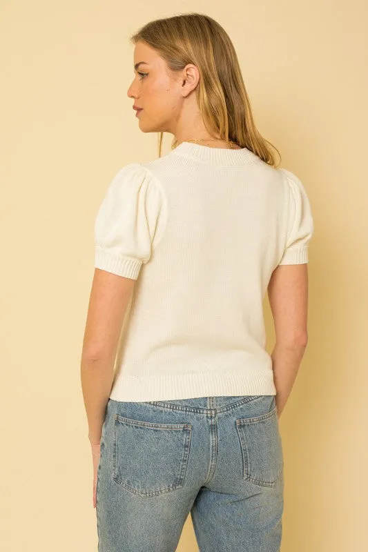 HELLO BEAUTIFUL SHORT SLEEVE SWEATER