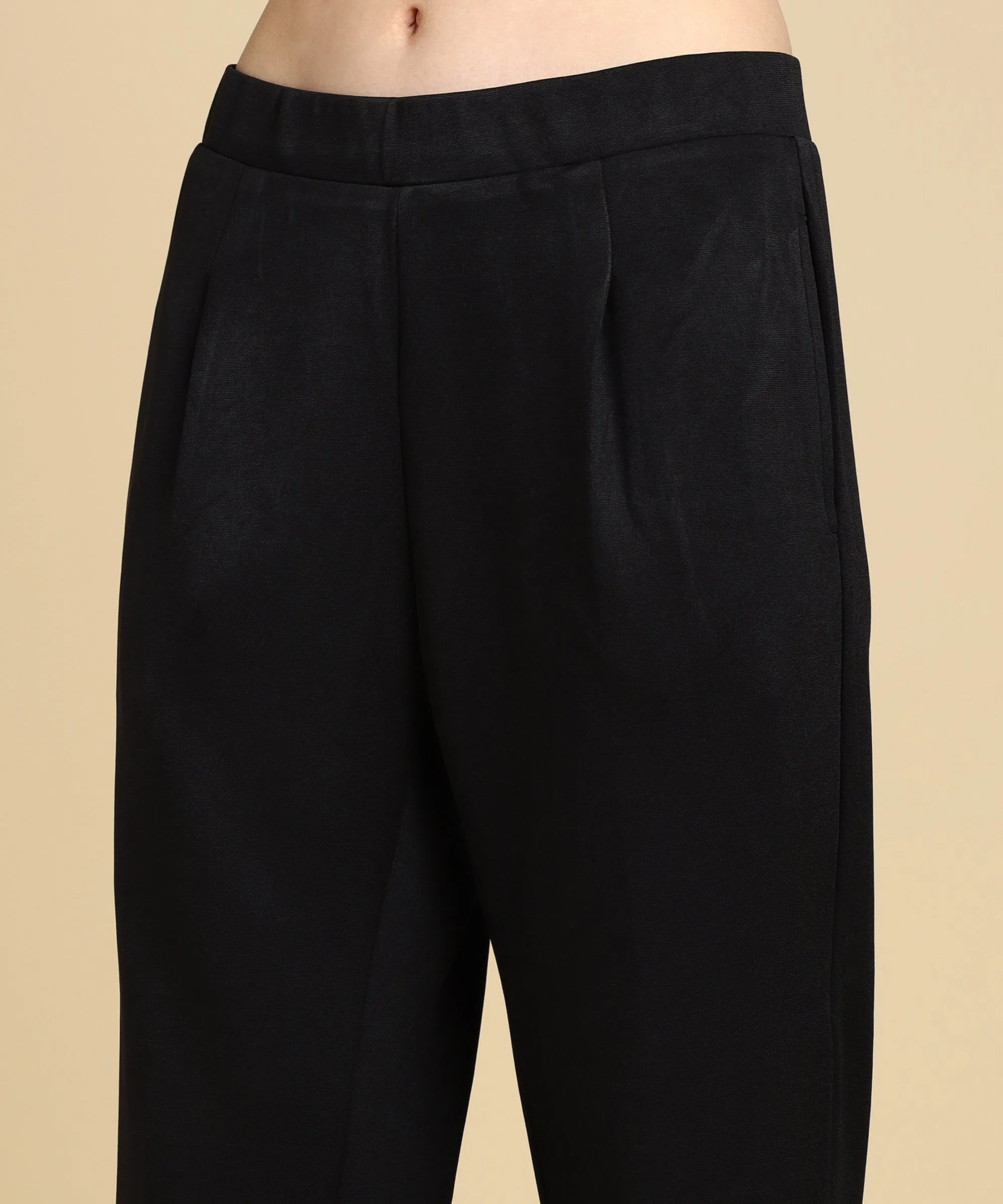 High Waist Formal Relaxed Parallel Trousers