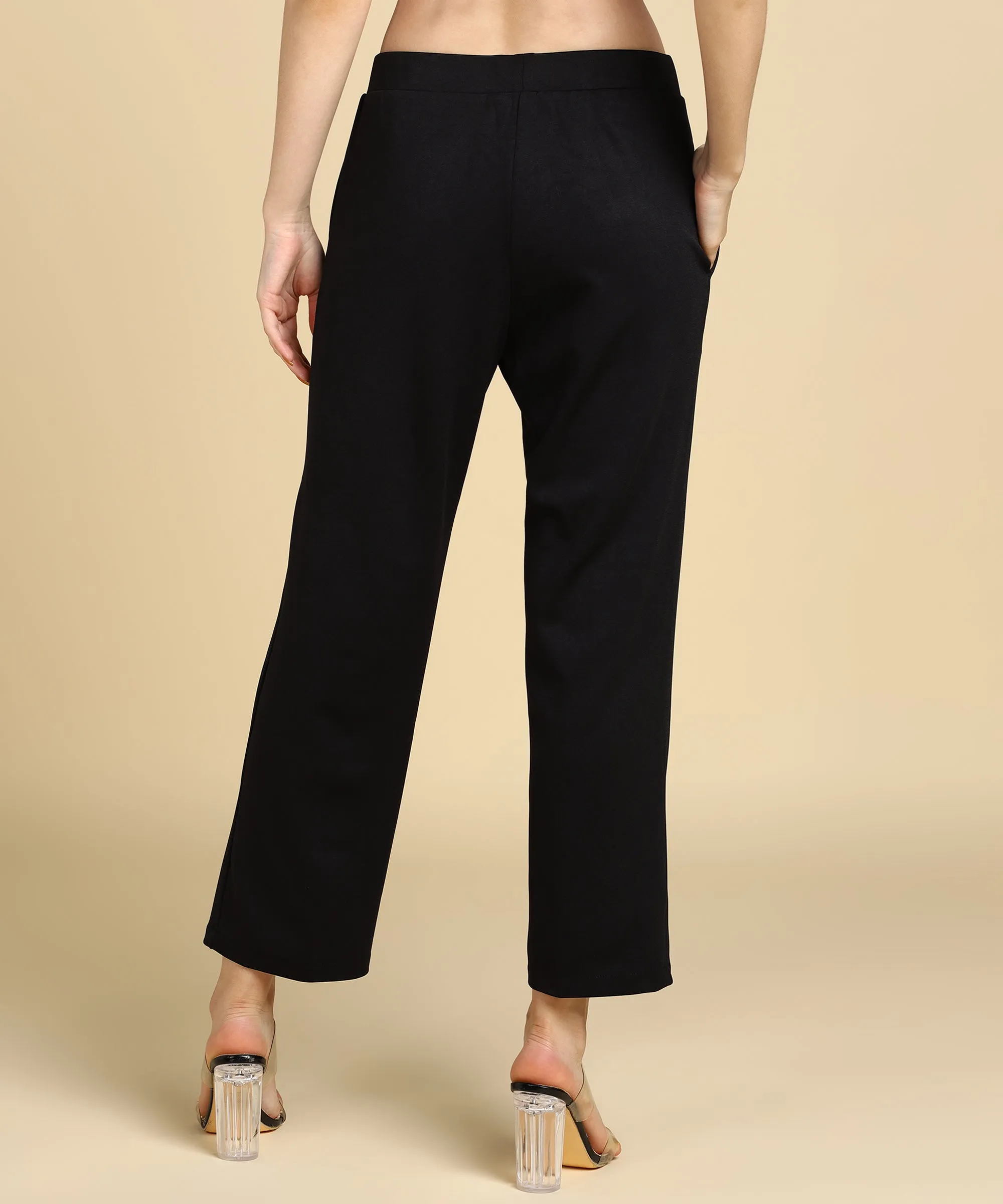 High Waist Formal Relaxed Parallel Trousers
