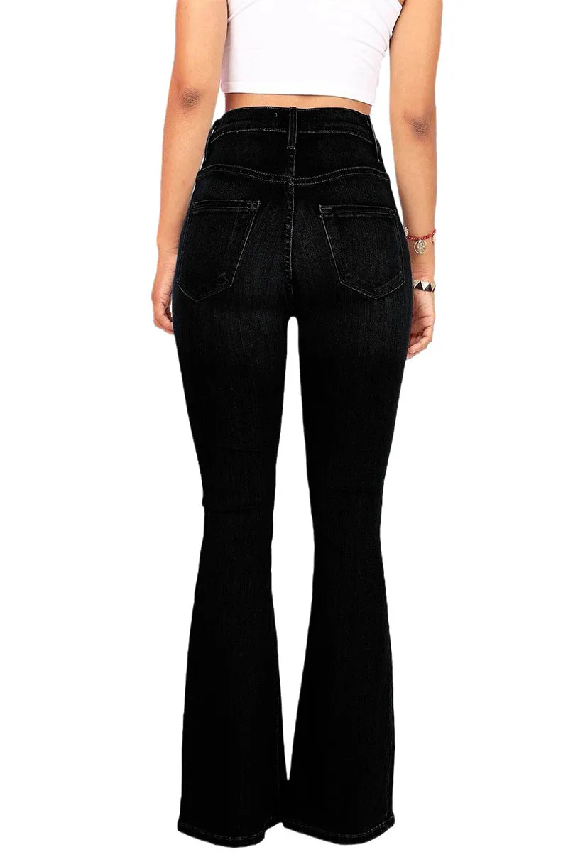 HPZ1080 Classic Button Front Flare Jeans Pant