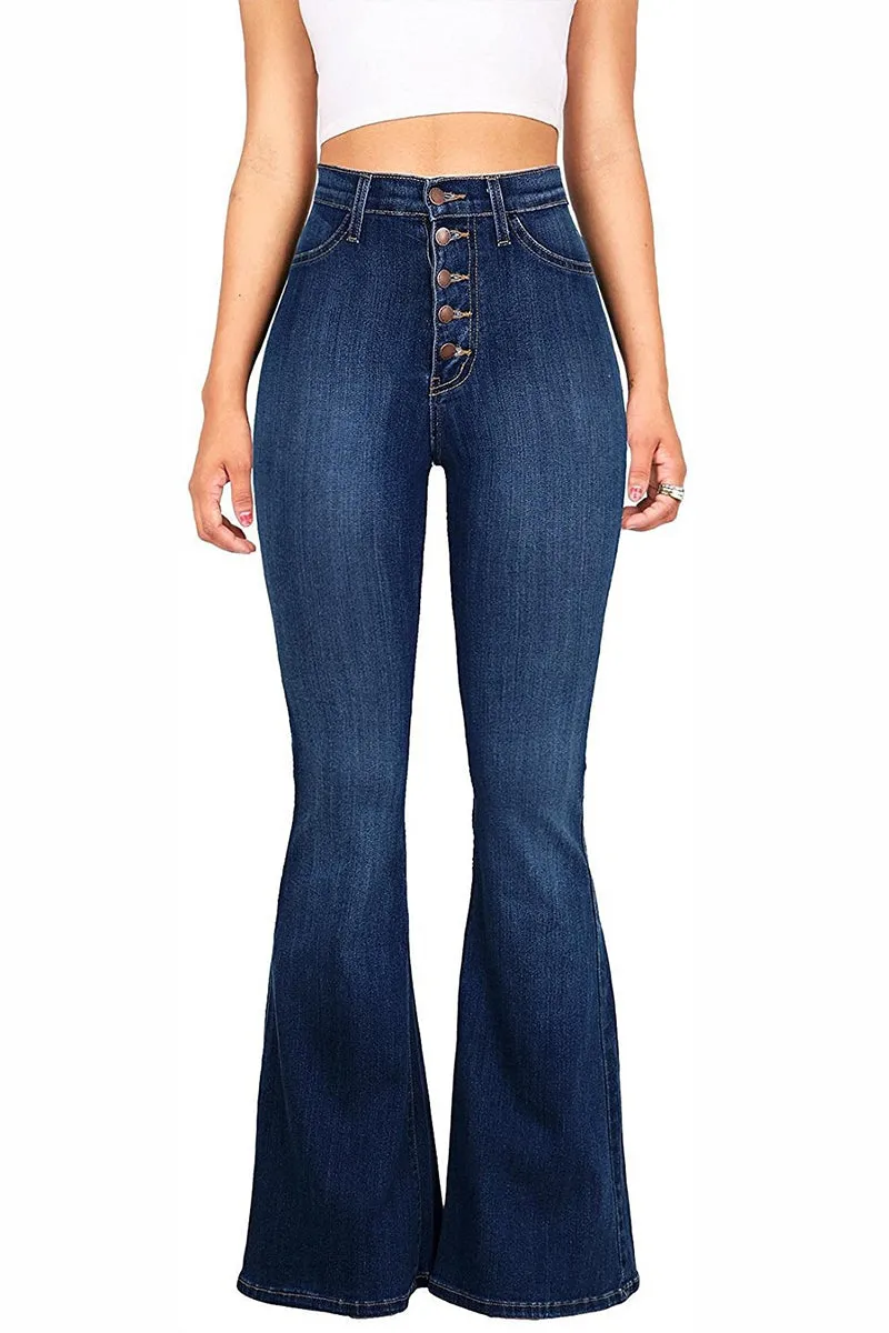 HPZ1080 Classic Button Front Flare Jeans Pant
