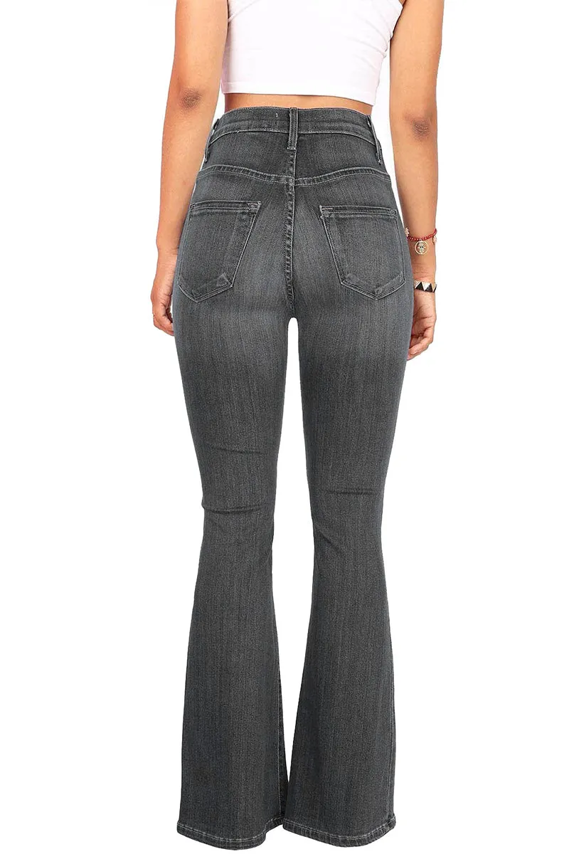 HPZ1080 Classic Button Front Flare Jeans Pant