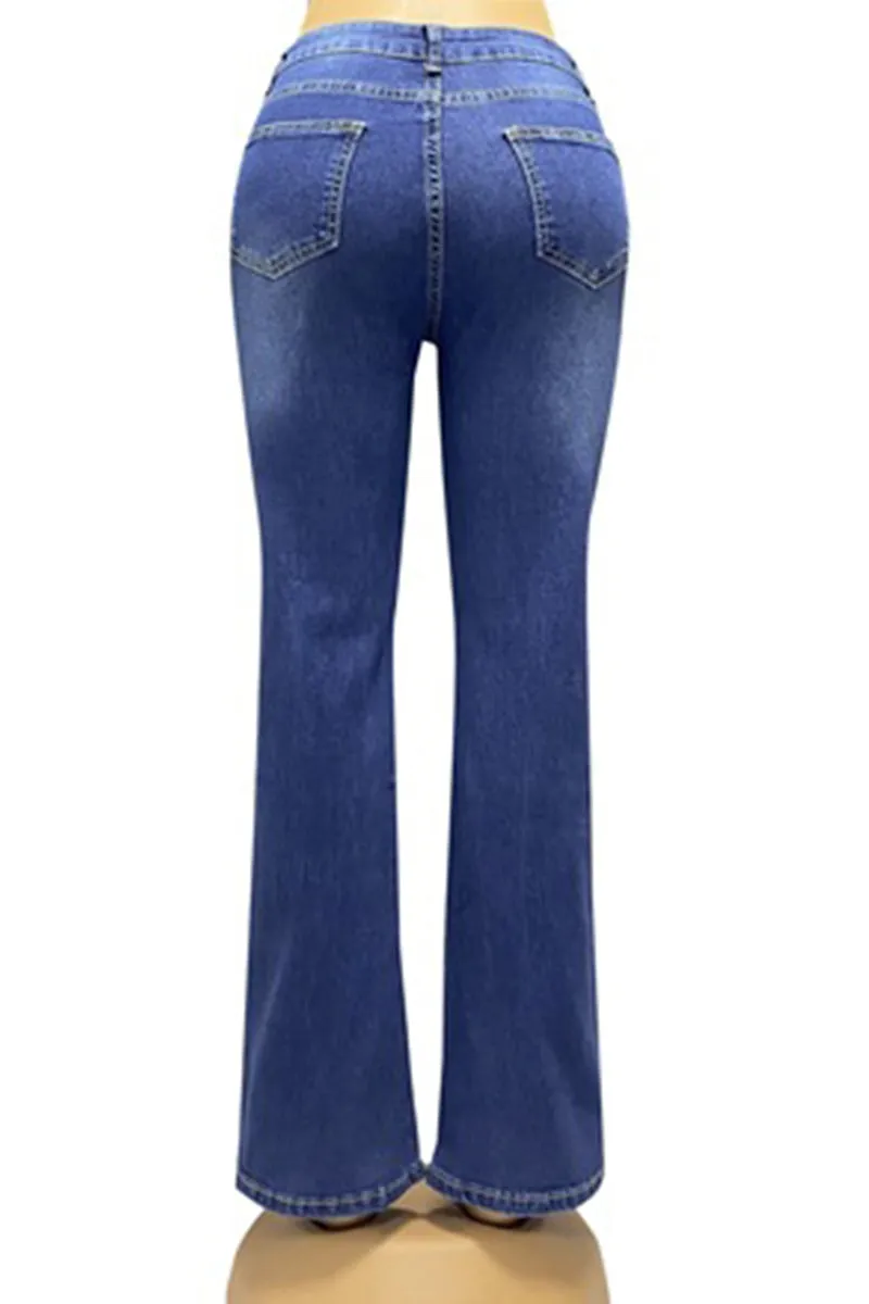 HPZ1080 Classic Button Front Flare Jeans Pant
