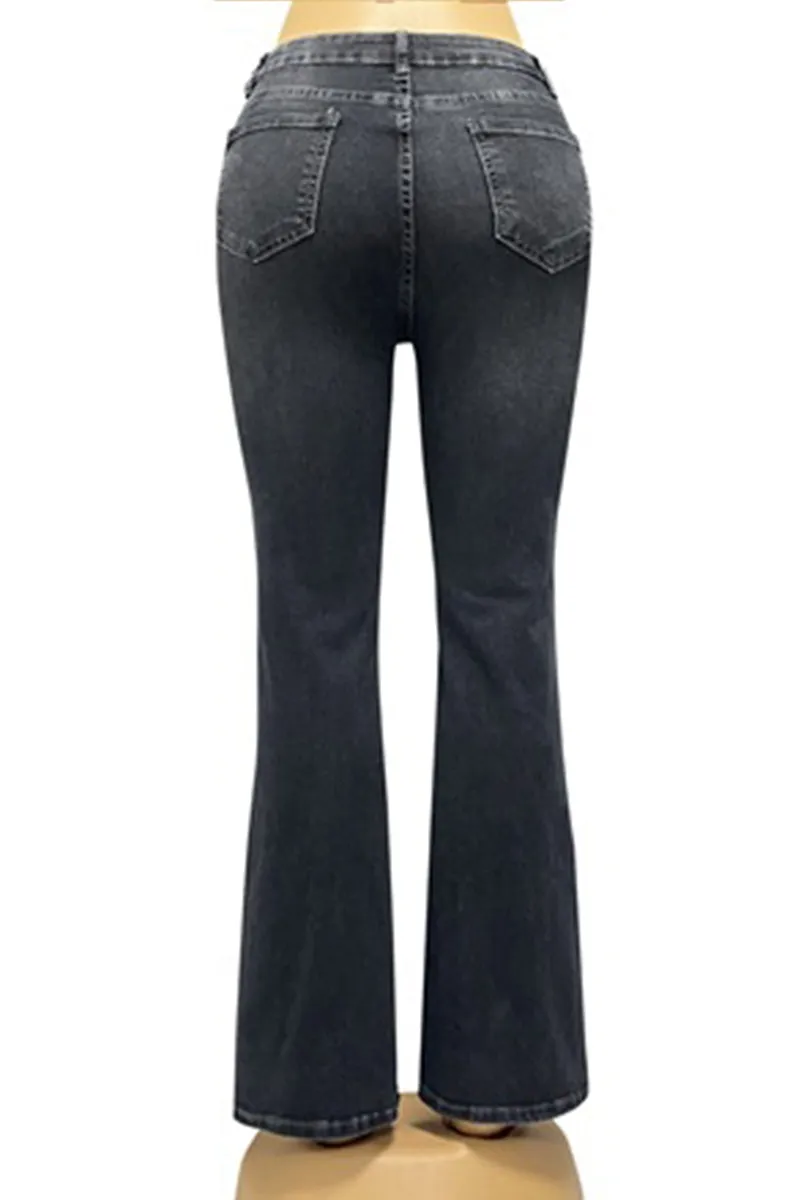 HPZ1080 Classic Button Front Flare Jeans Pant