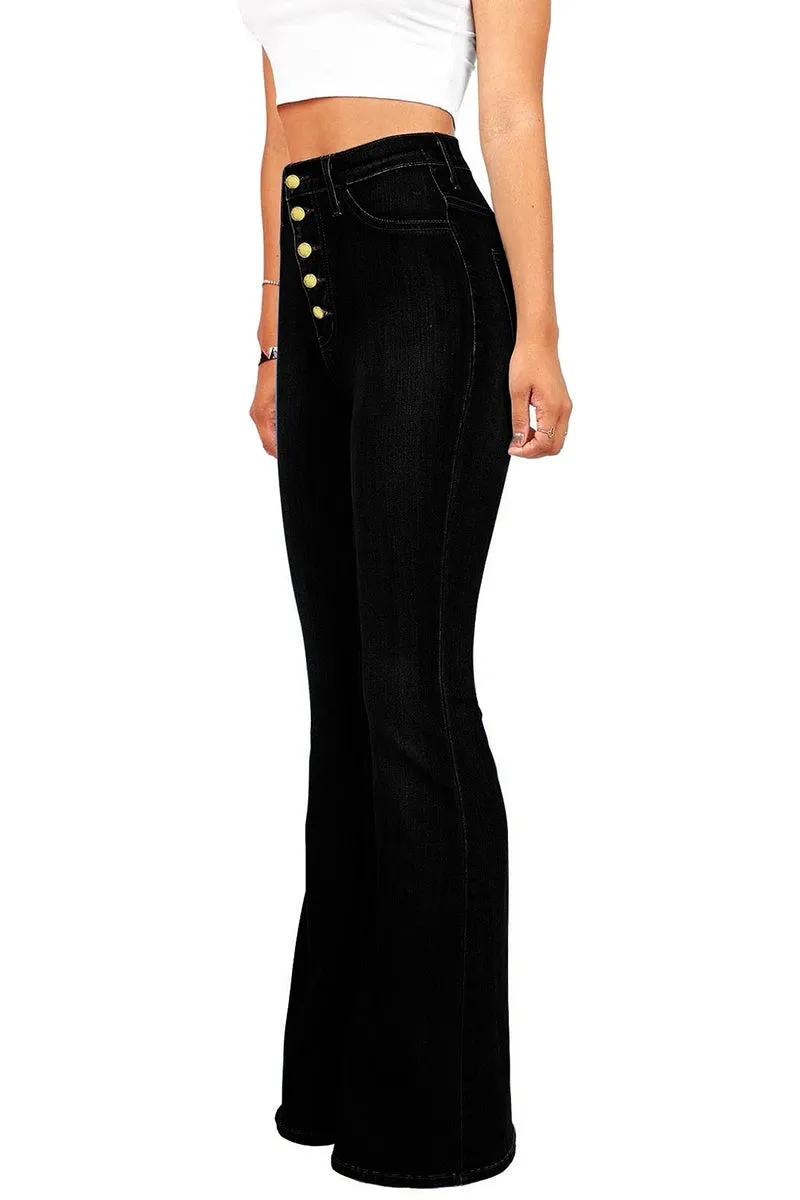 HPZ1080 Classic Button Front Flare Jeans Pant