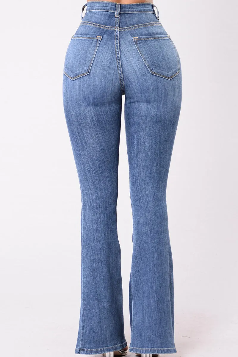 HPZ1080 Classic Button Front Flare Jeans Pant