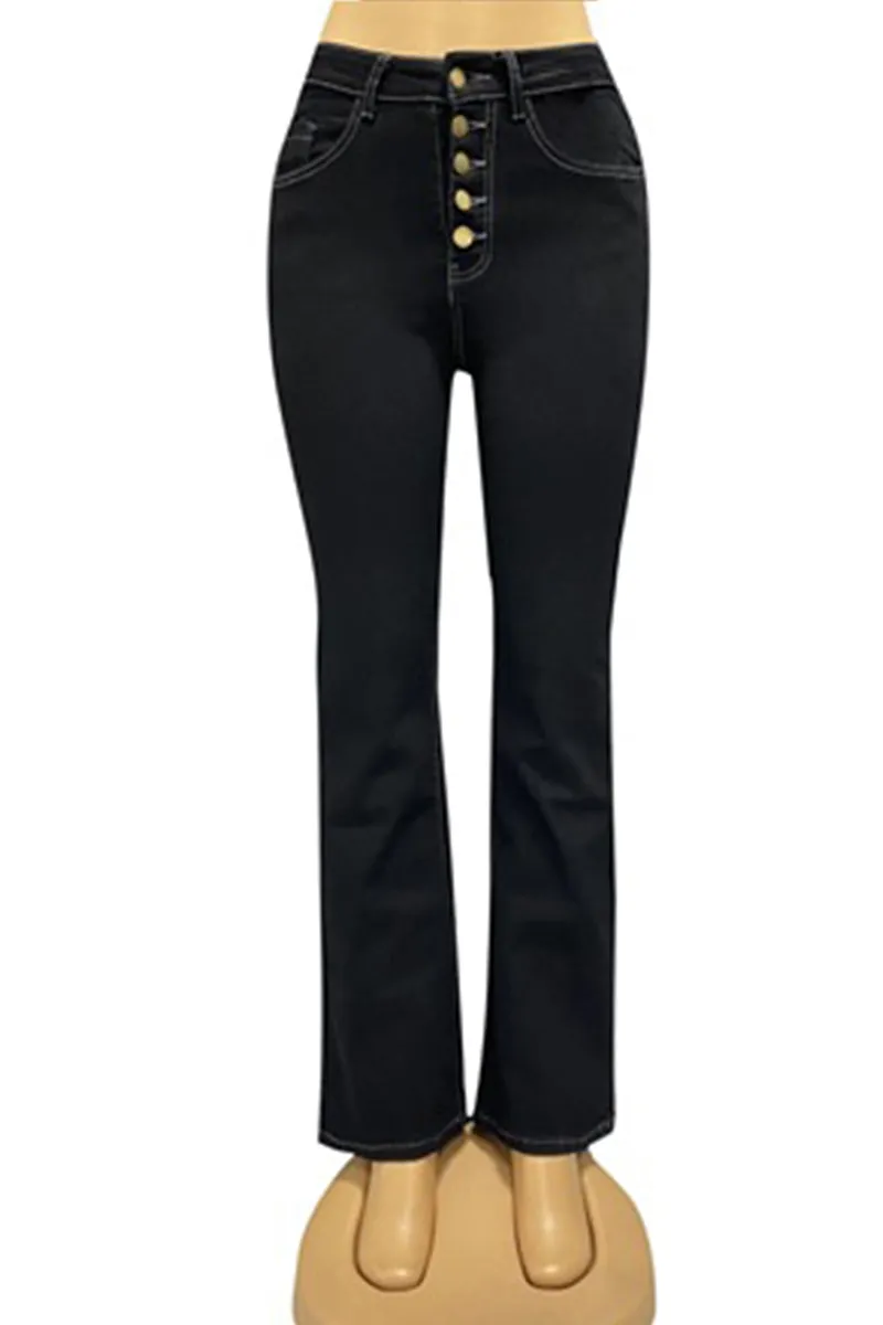 HPZ1080 Classic Button Front Flare Jeans Pant