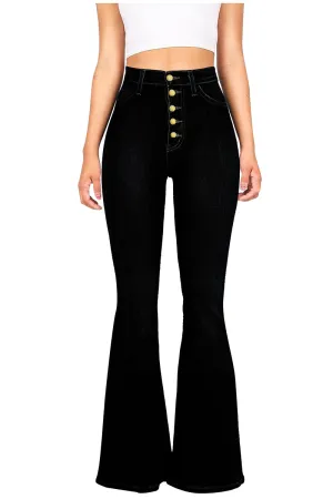 HPZ1080 Classic Button Front Flare Jeans Pant