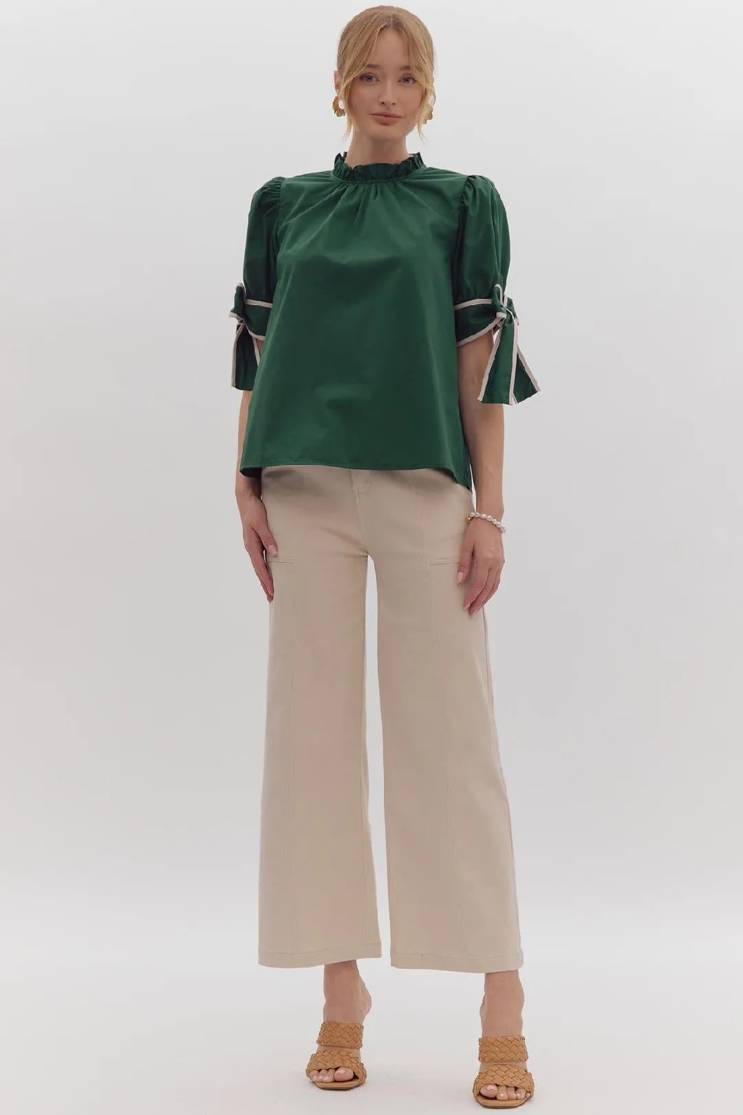 Hunter Bow Sleeve Blouse