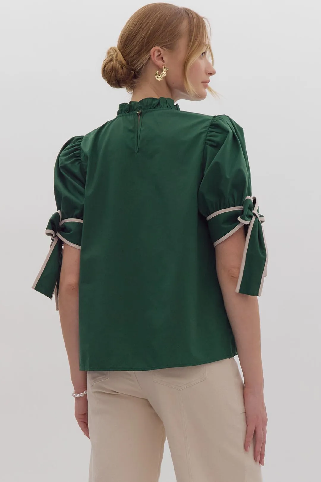 Hunter Bow Sleeve Blouse