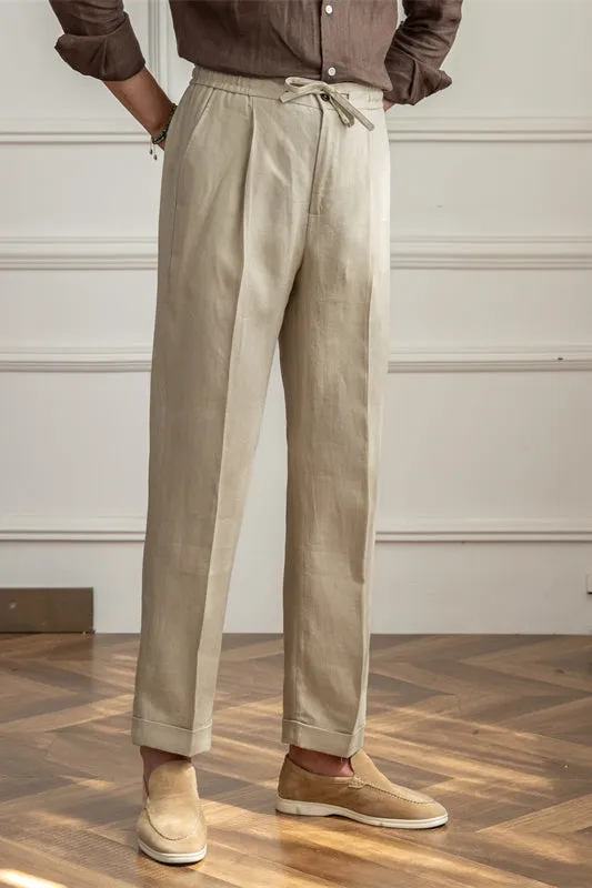 Ibiza Linen Drawstring Trousers