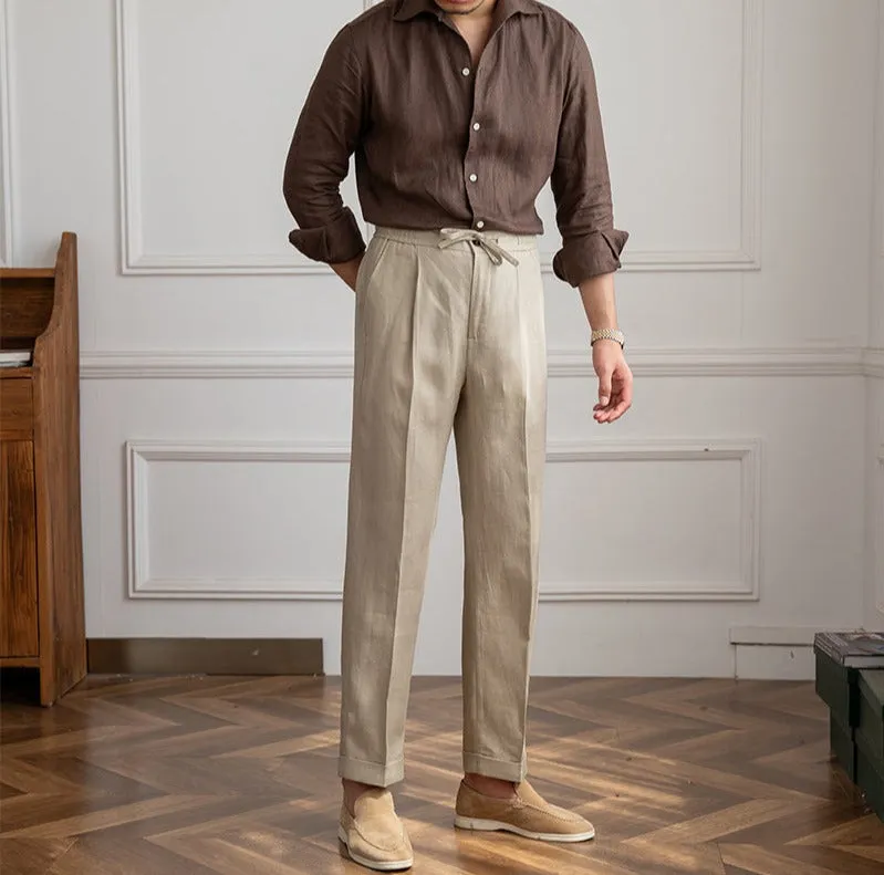 Ibiza Linen Drawstring Trousers