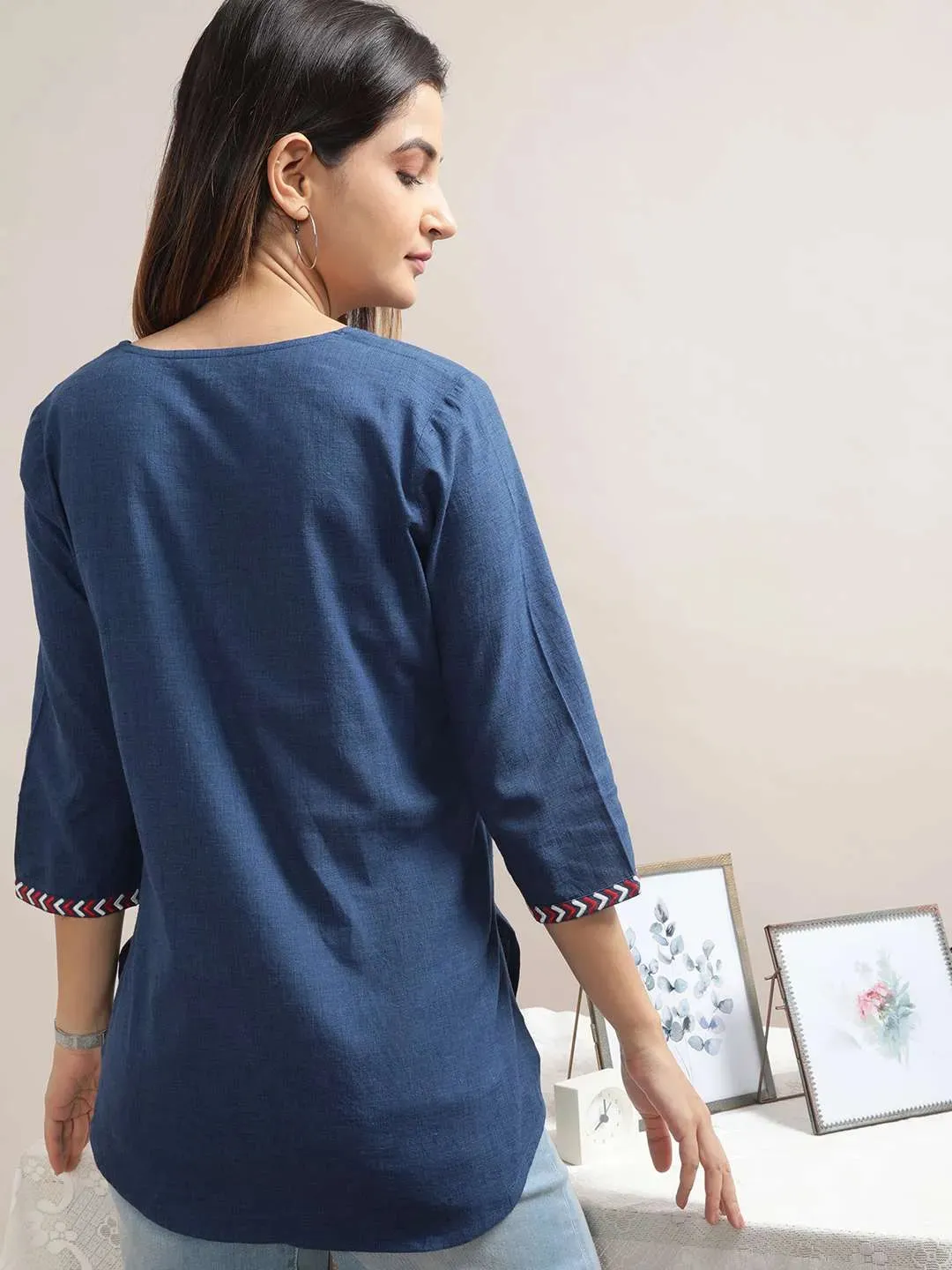 Indigo Embroidered Tunic