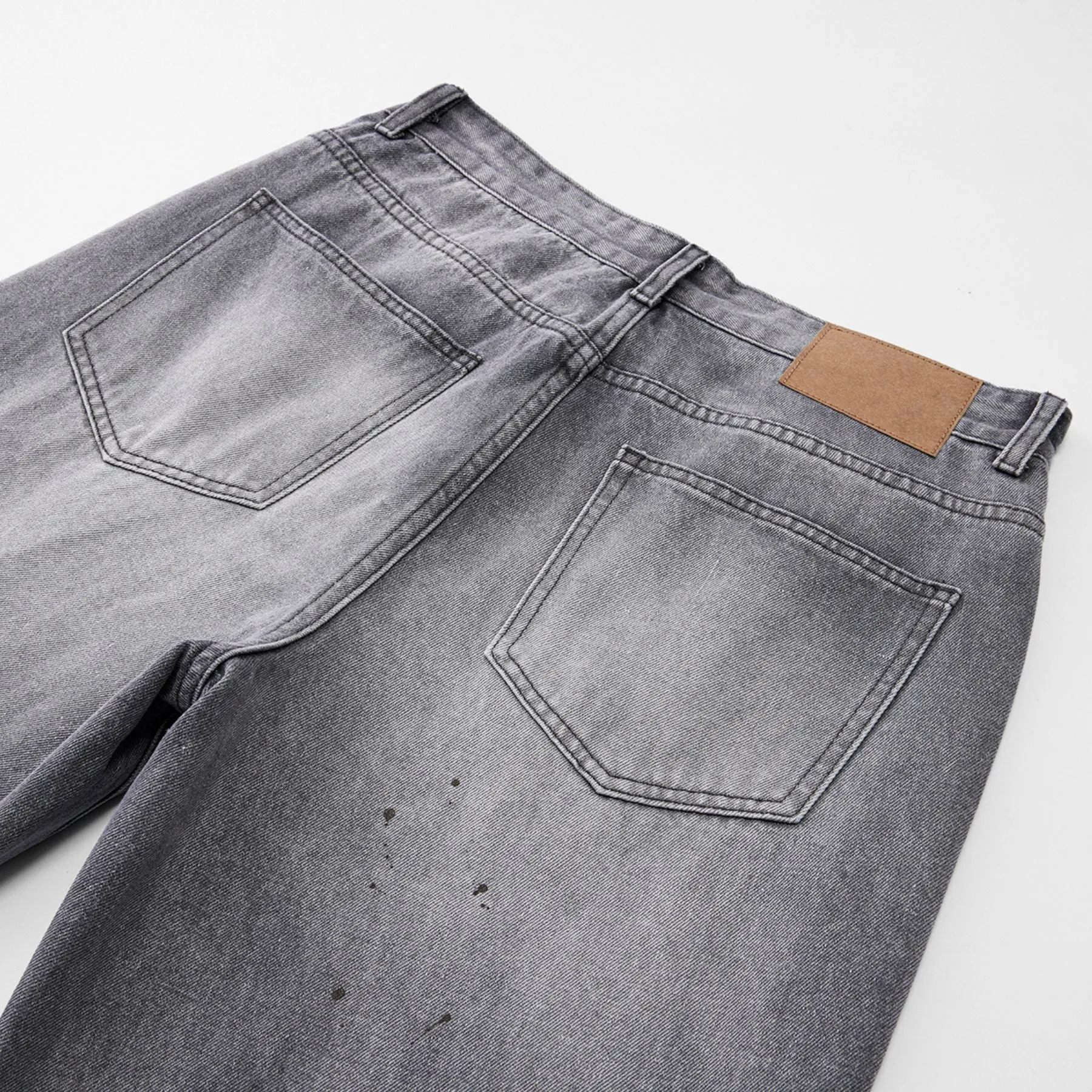 Ink Splatter Gray Bootcut Jeans