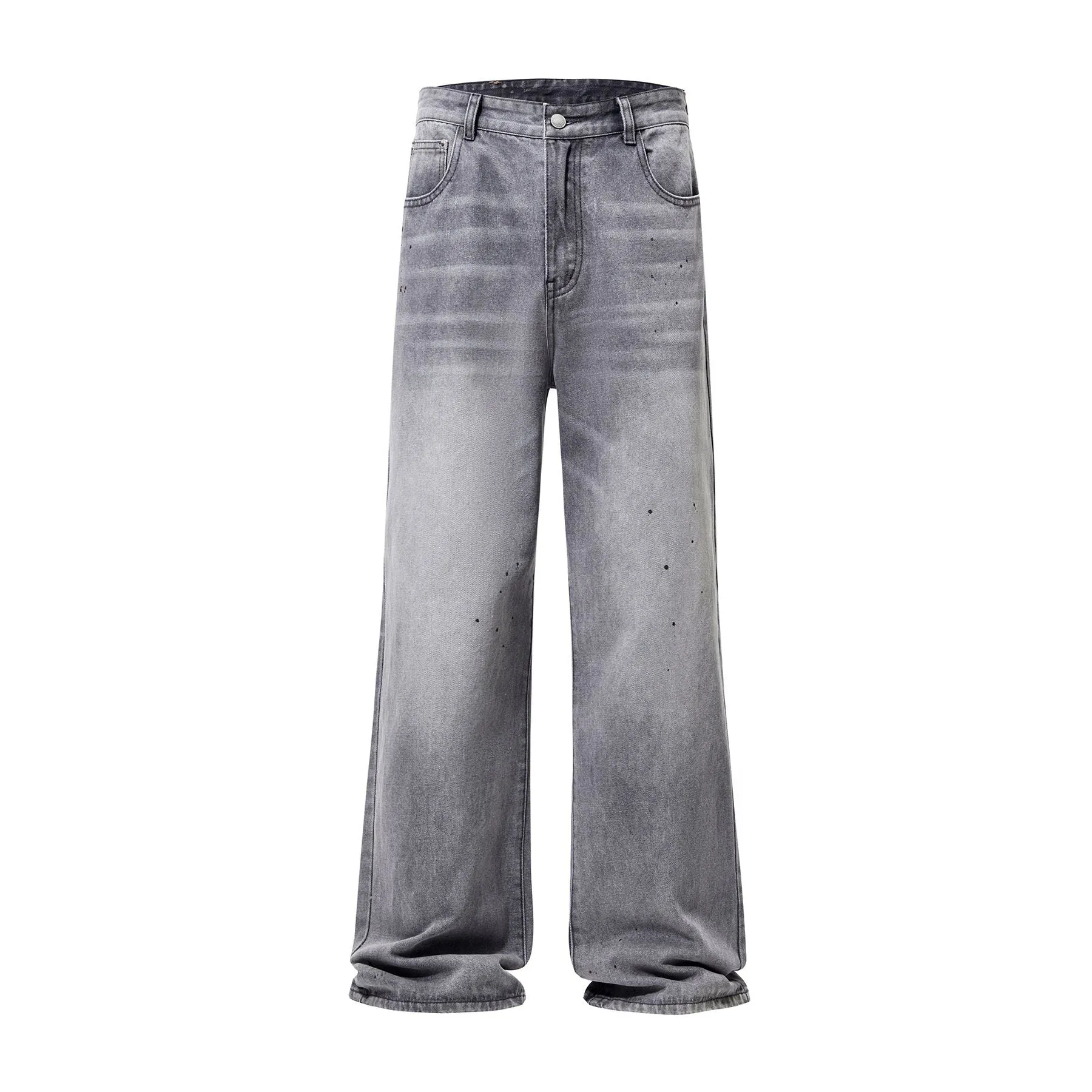 Ink Splatter Gray Bootcut Jeans