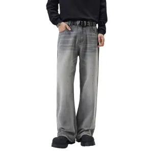 Ink Splatter Gray Bootcut Jeans
