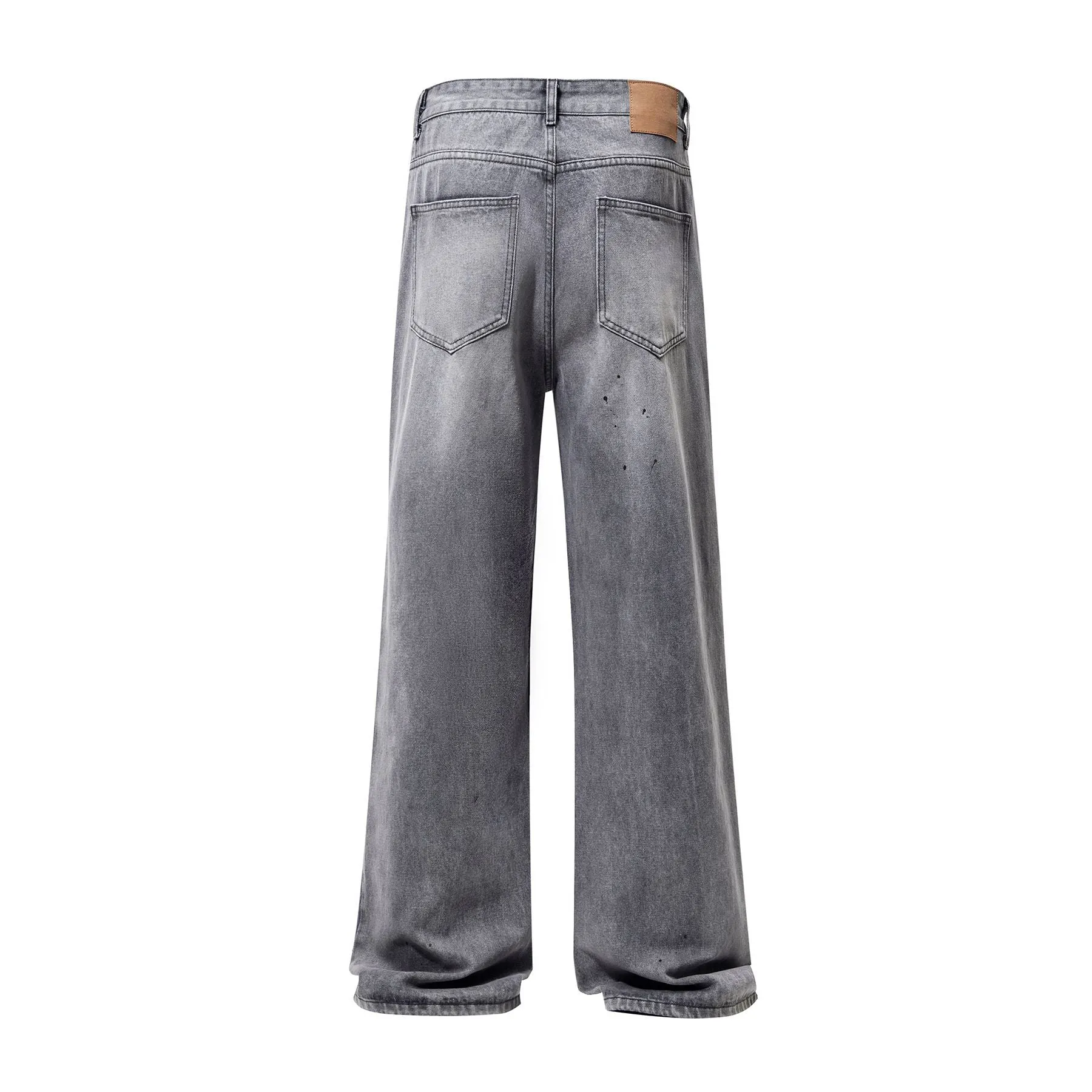 Ink Splatter Gray Bootcut Jeans