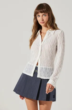 Iryna Sheer Textured Top - Off White