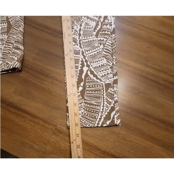 J McLaughlin Lexi Slim Stretch Jeans Womens Sz 2 Brown White Leaf Print NWOT
