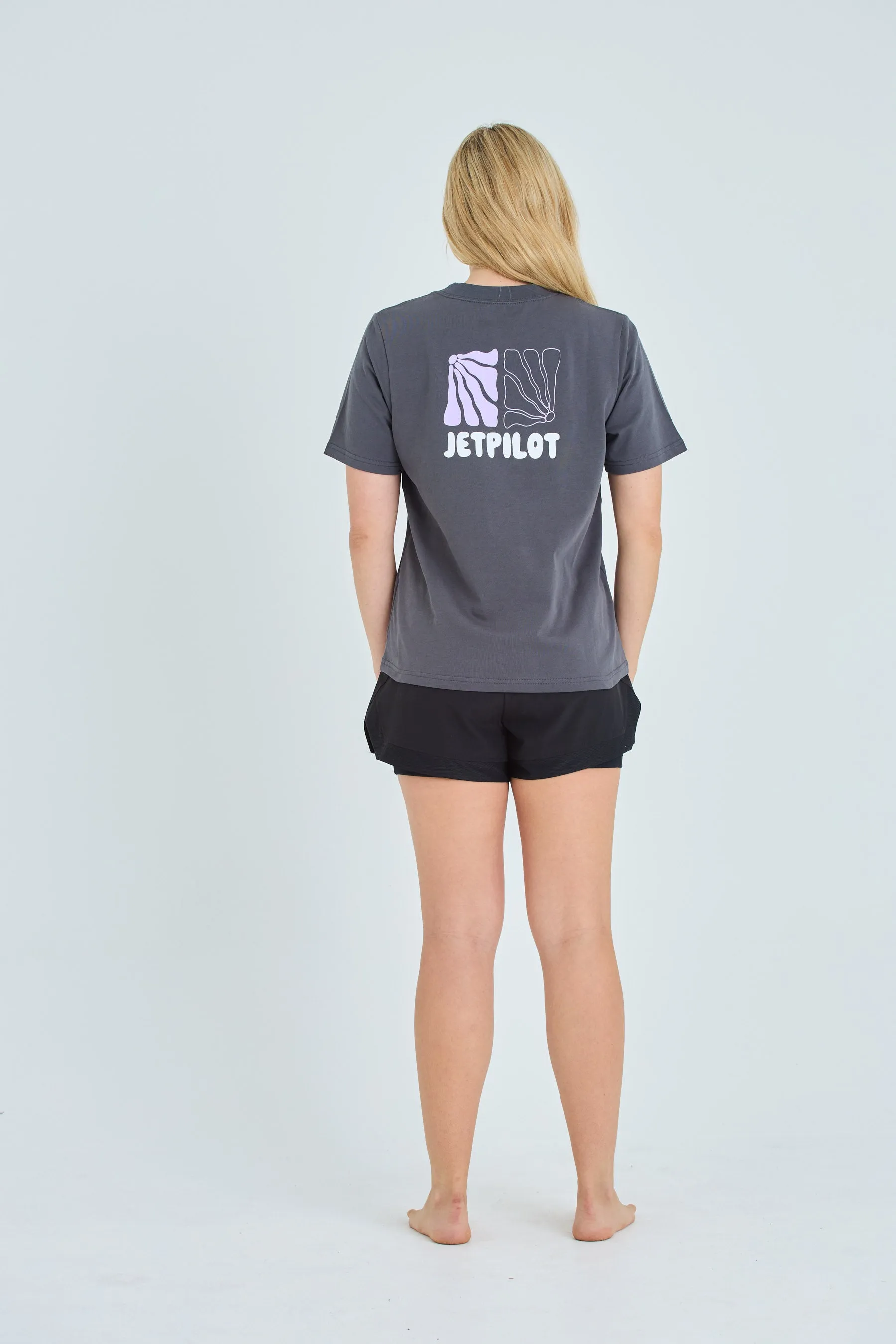 Jetpilot Ladies Loose Fit Tee - Charcoal