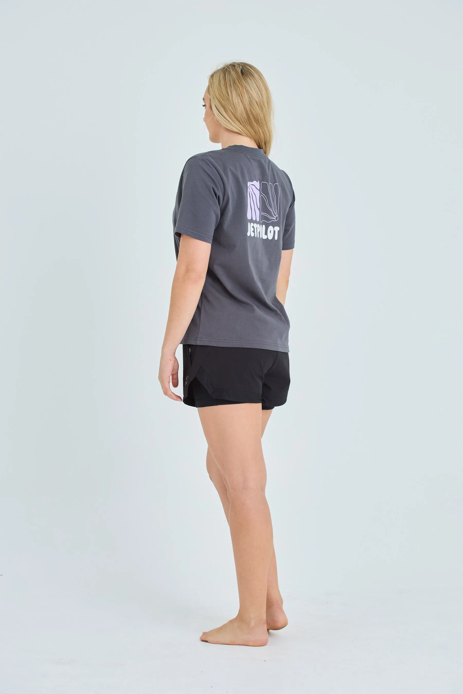 Jetpilot Ladies Loose Fit Tee - Charcoal
