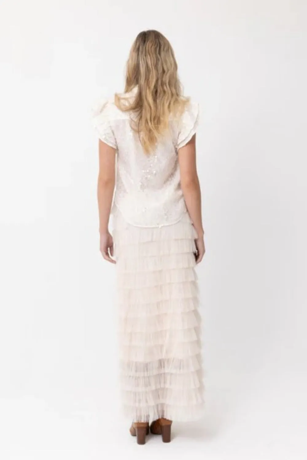 JOEY THE LABEL SEQUIN ME BLOUSE SAND