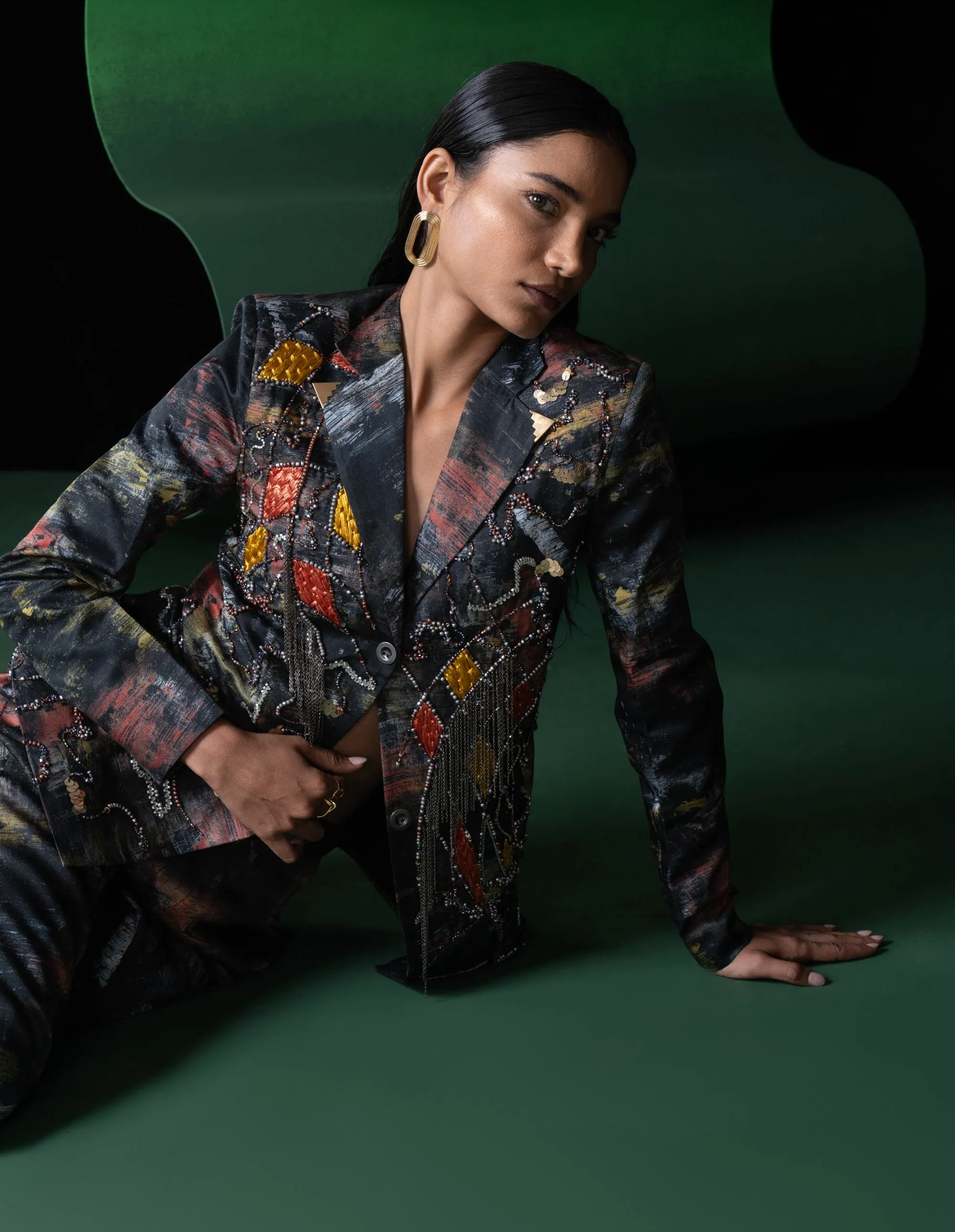 Kagé embroidered blazer and trousers