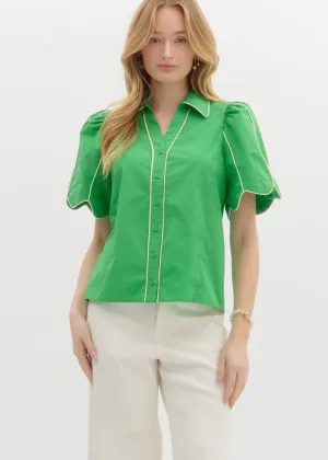 Kelly Green Tulip Blouse
