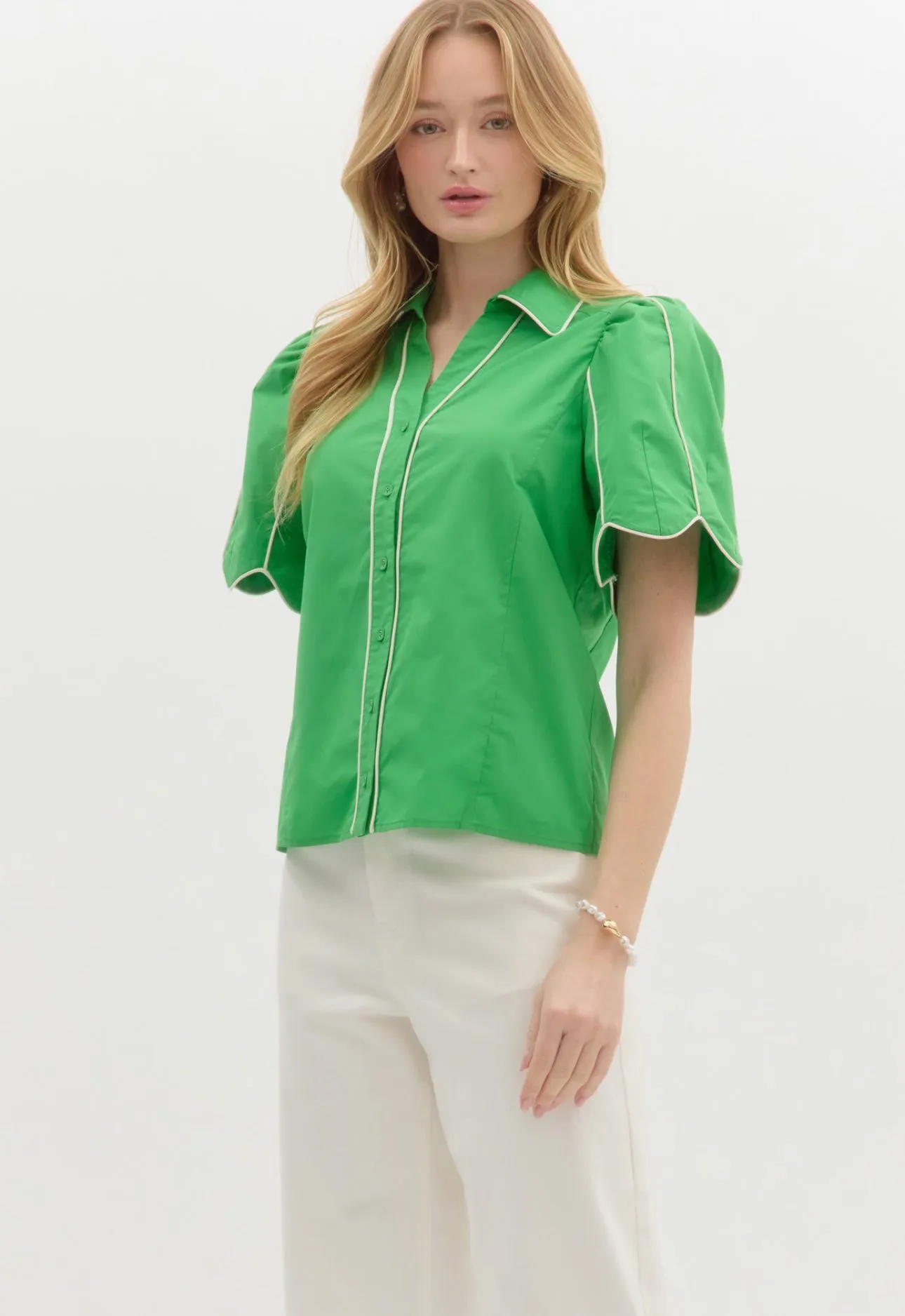 Kelly Green Tulip Blouse