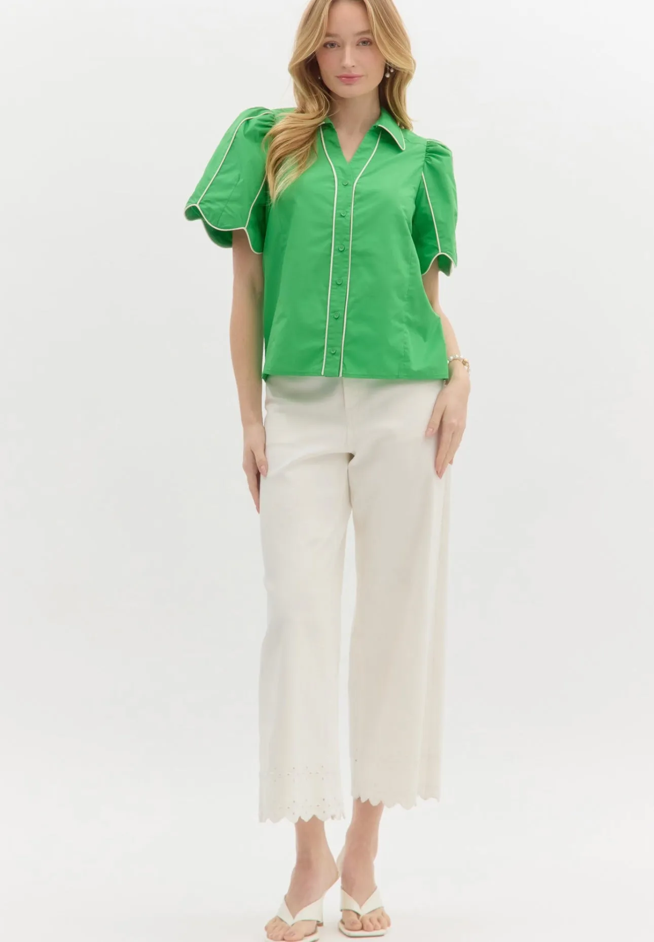 Kelly Green Tulip Blouse