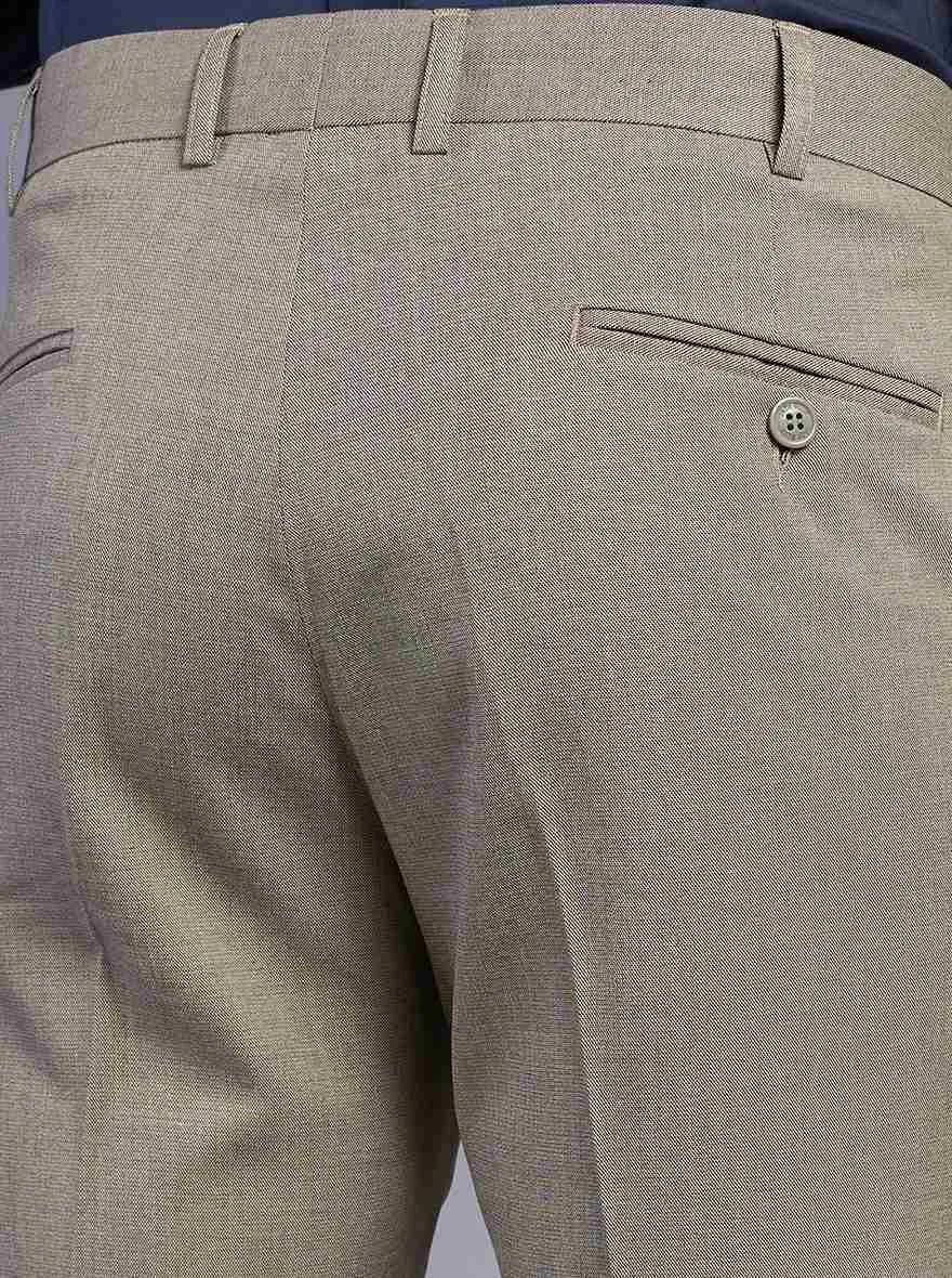 Khaki Solid Super Slim Fit Formal Trouser | JadeBlue