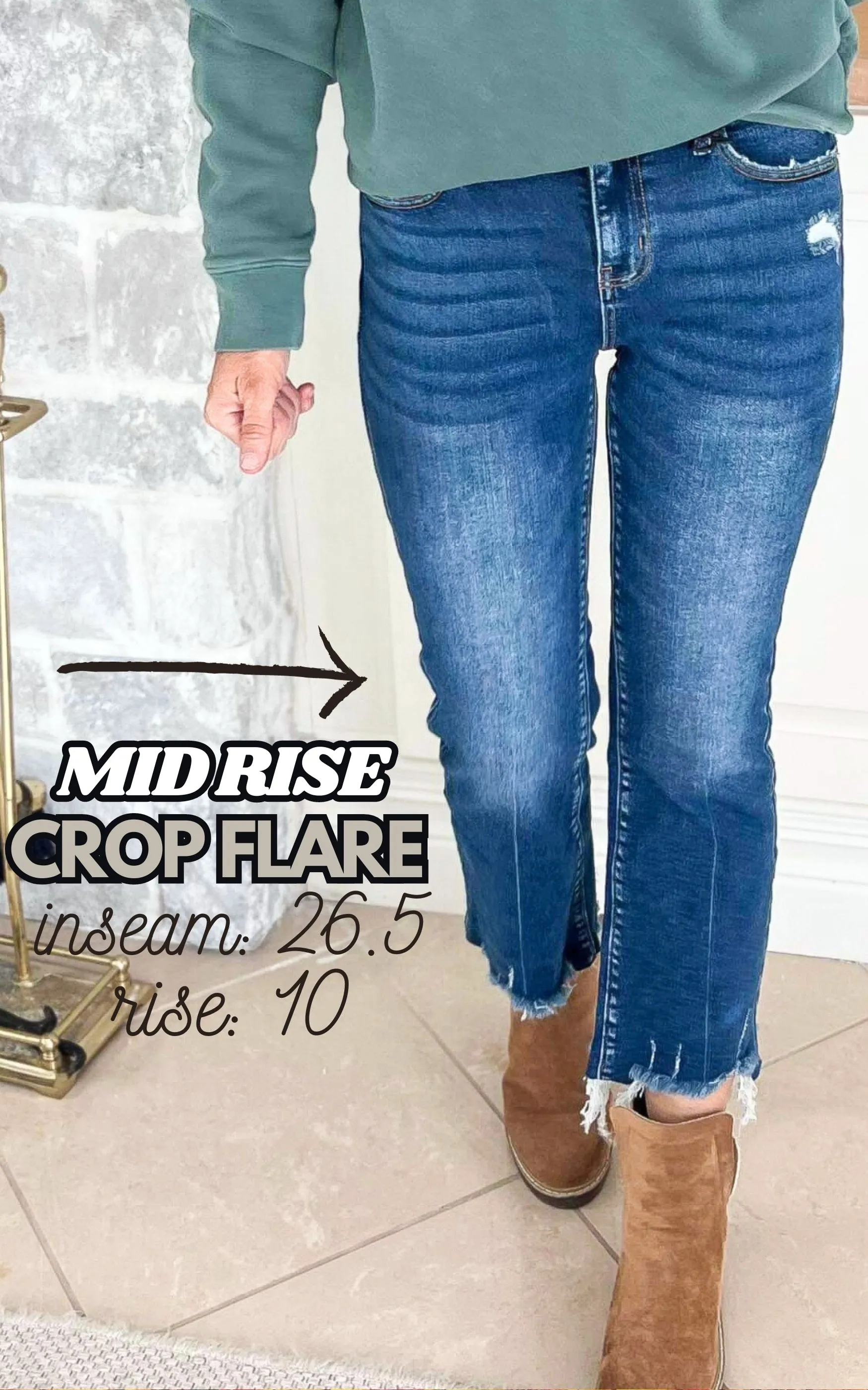 Kick Crop Flare Denim Jeans | Zenana