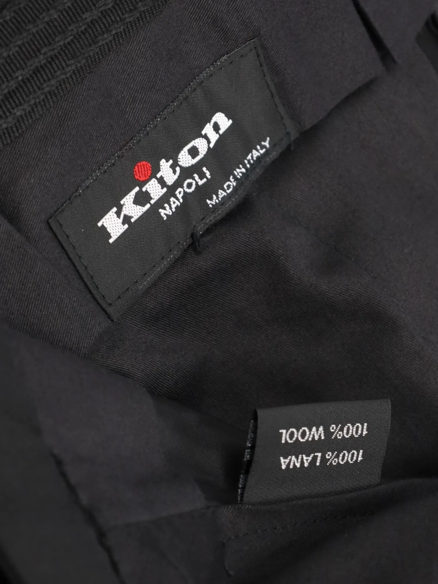 Kiton Black Classic Tuxedo Trousers