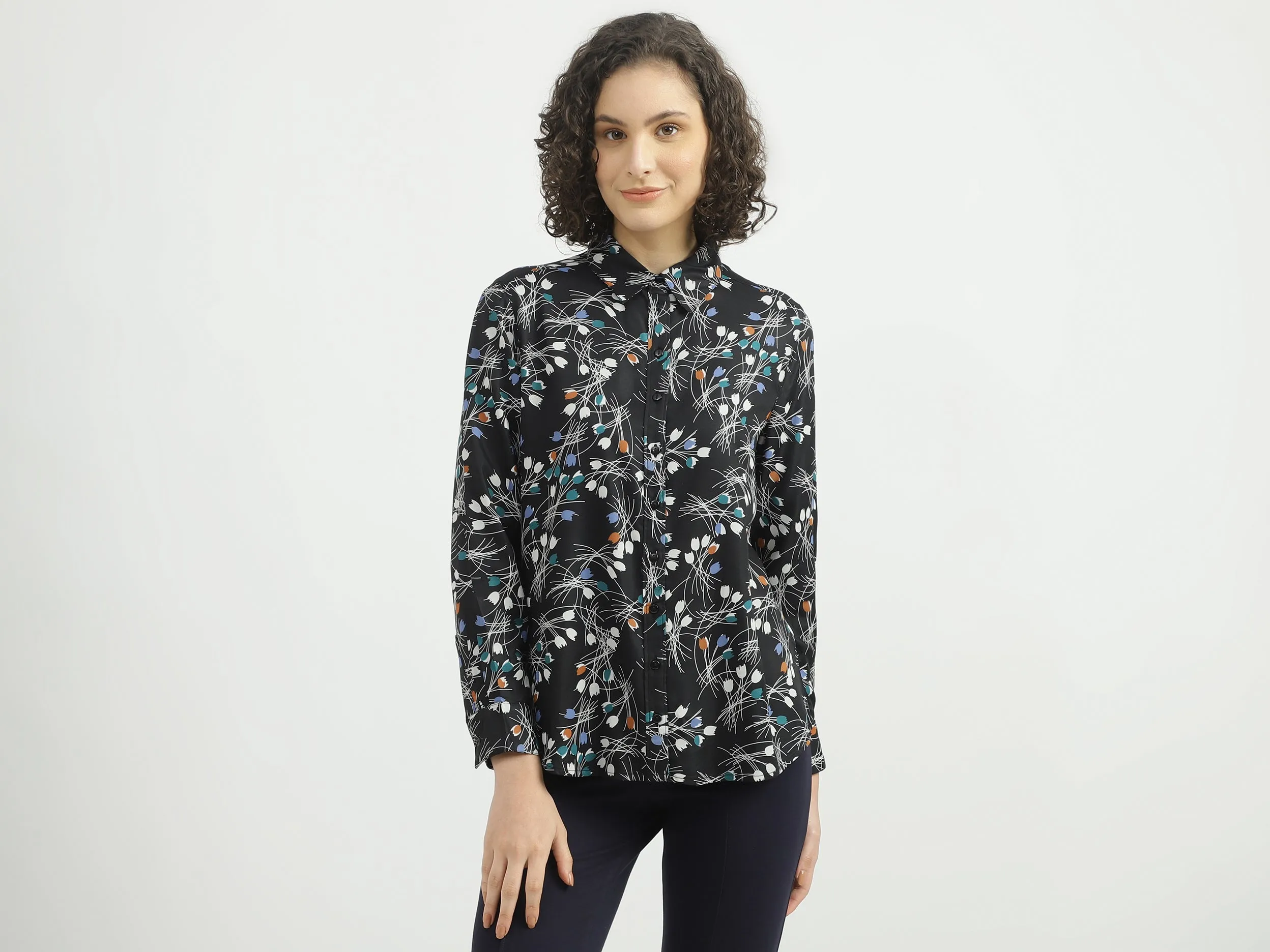 Ladies Long Sleeve Printed Shirt