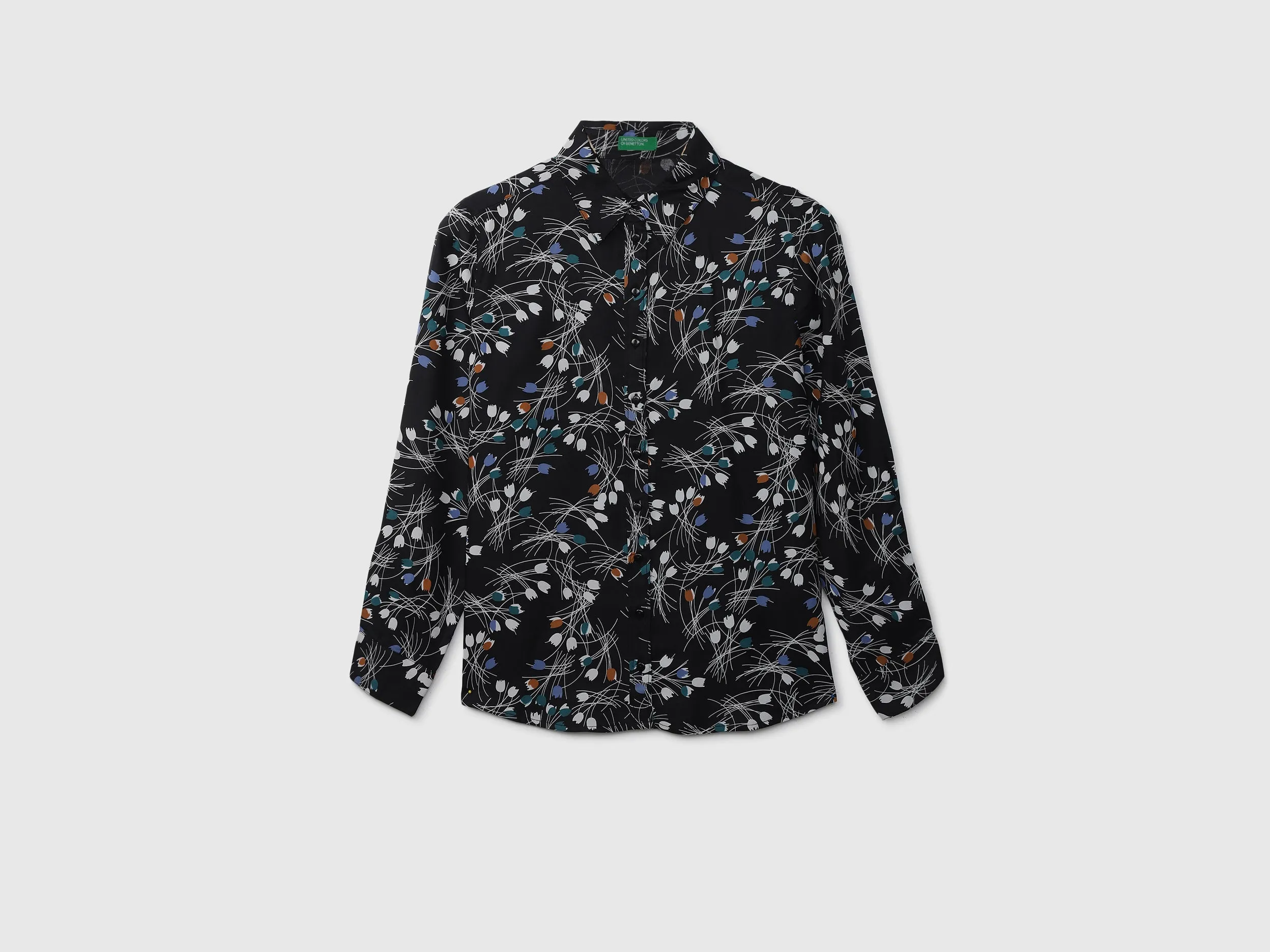 Ladies Long Sleeve Printed Shirt