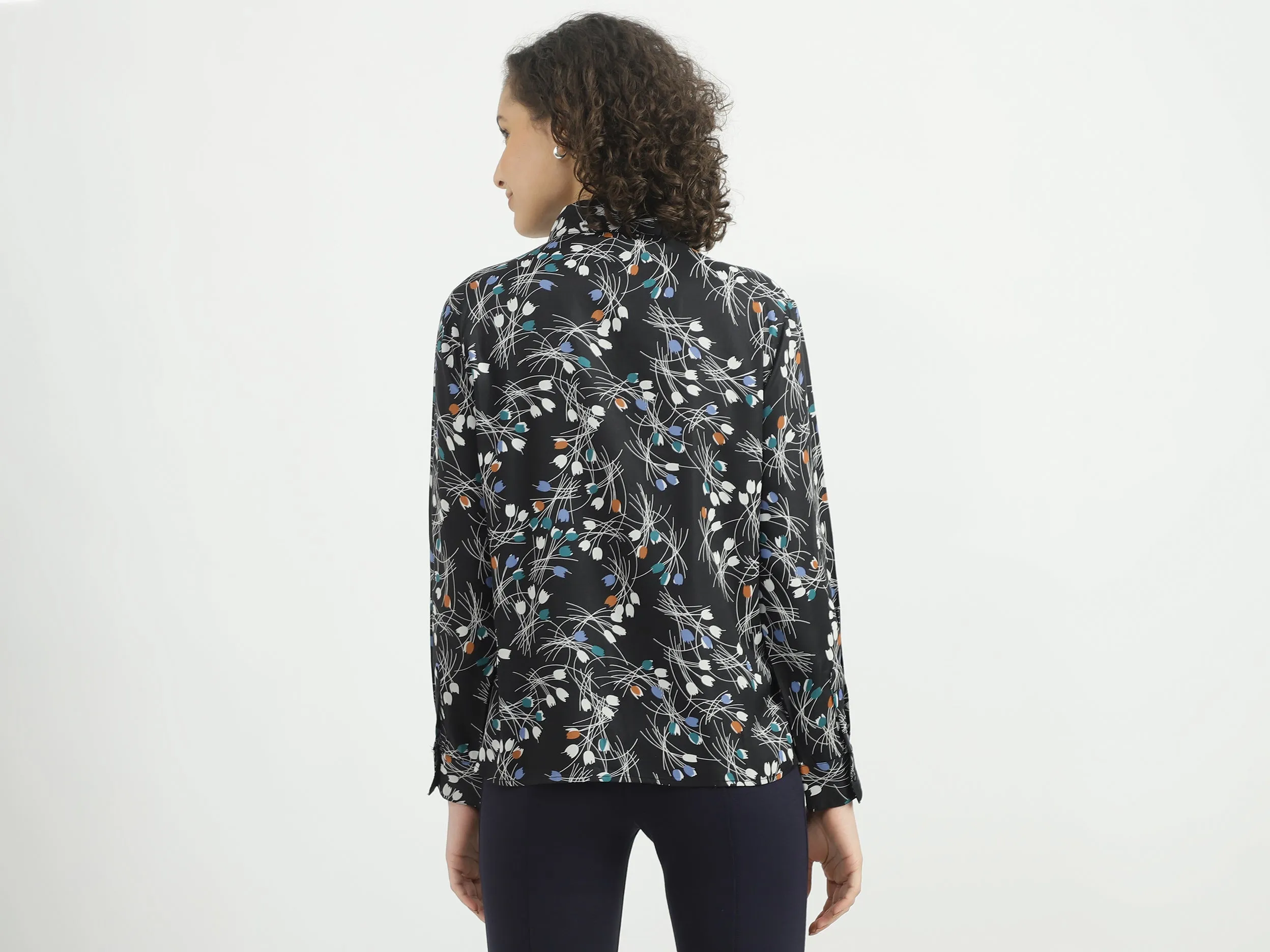 Ladies Long Sleeve Printed Shirt
