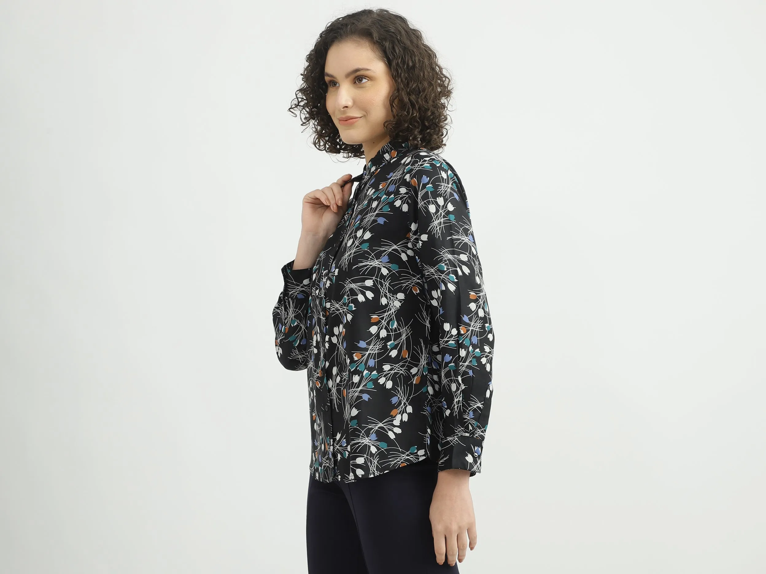 Ladies Long Sleeve Printed Shirt