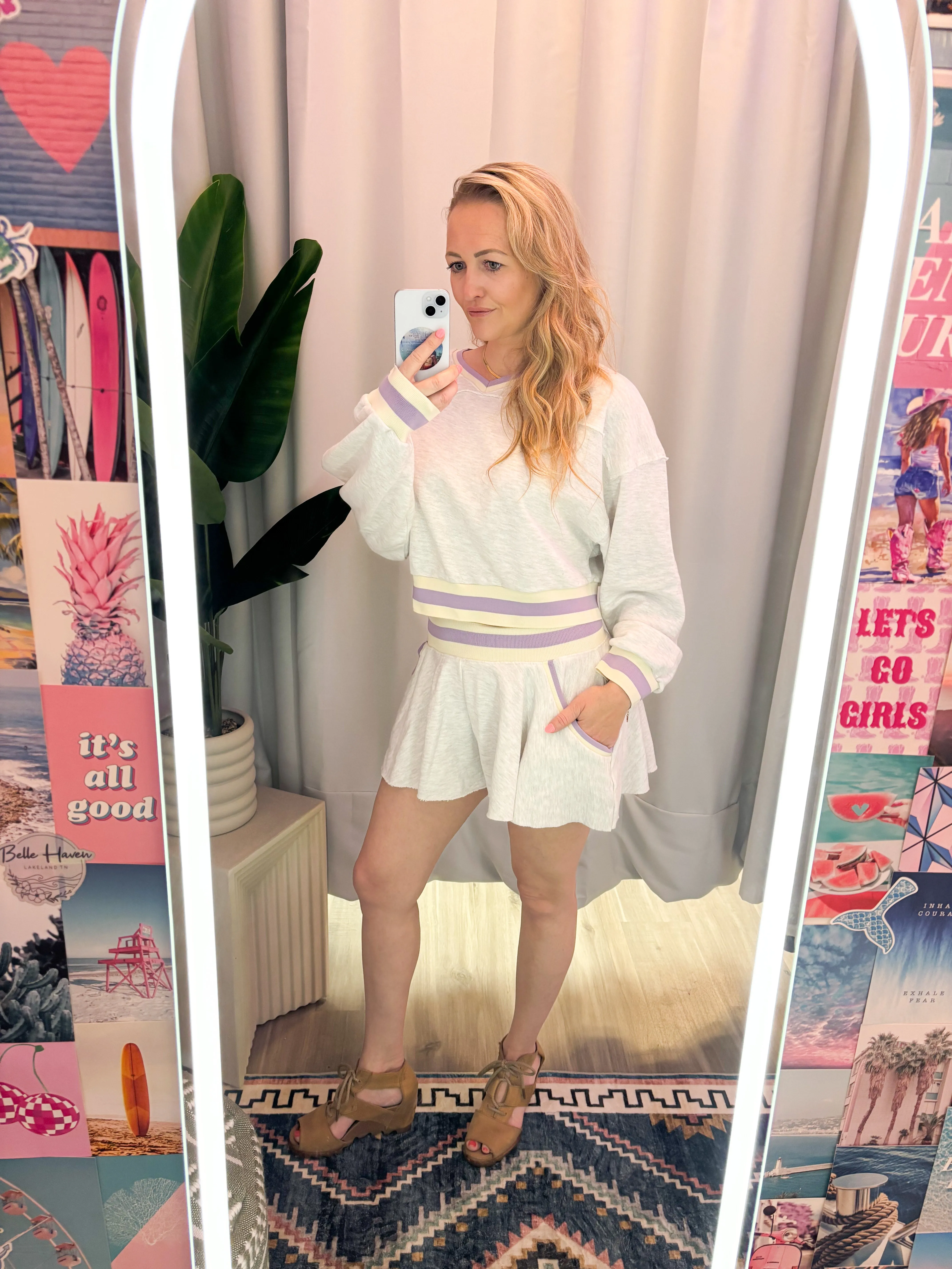 Lavender Lounge Cropped Pullover | Gray