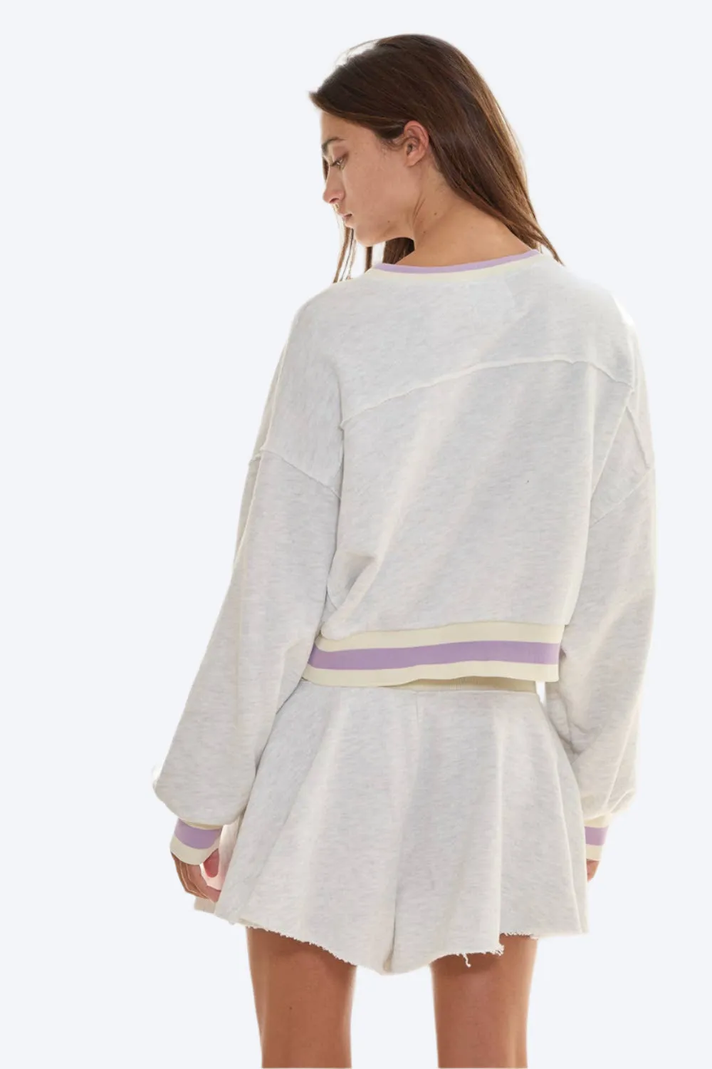 Lavender Lounge Cropped Pullover | Gray