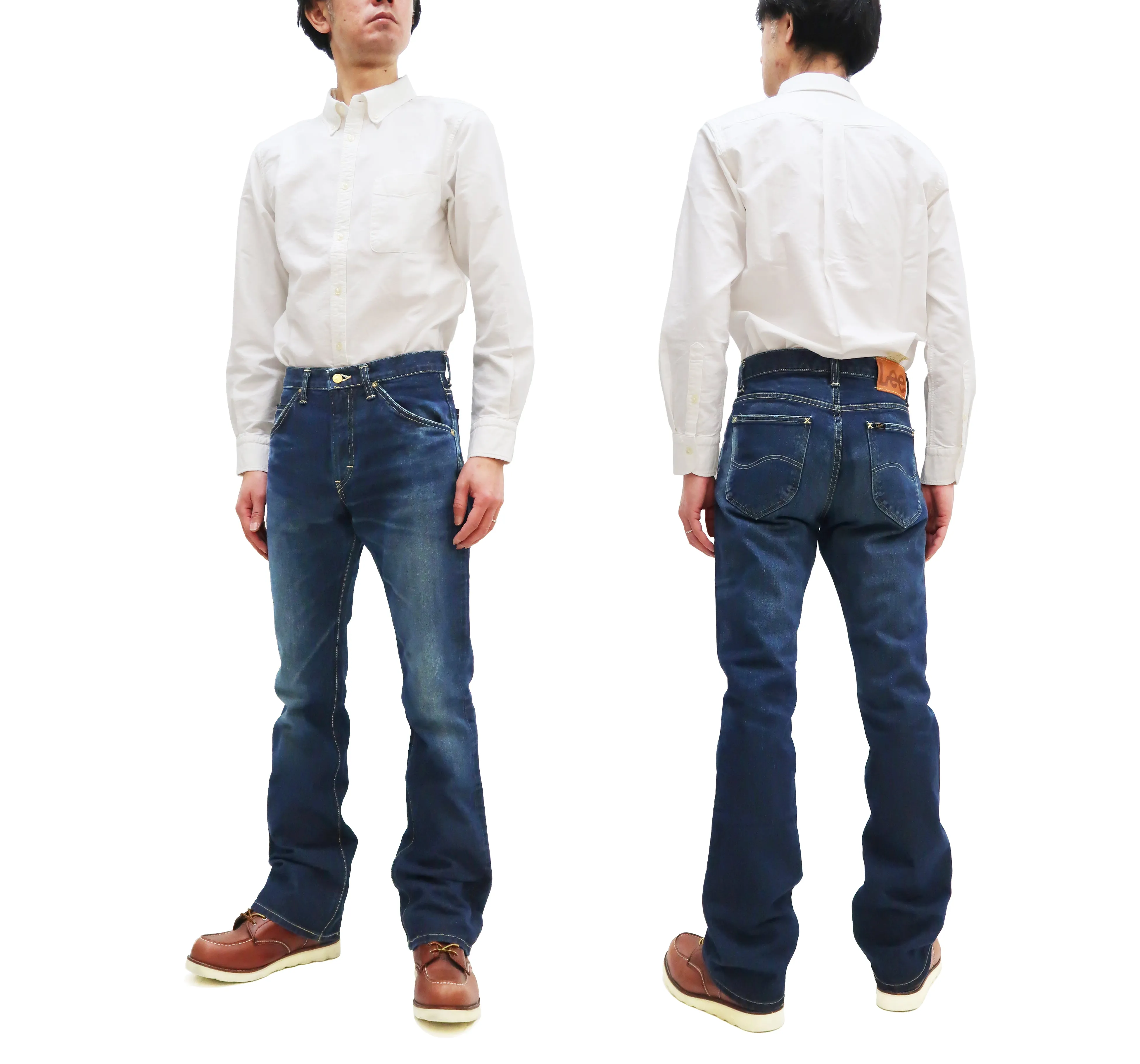 Lee Bootcut Jeans 102 LM8102 Men's Regular Fit Boot Cut Jean LM8102-526 Non-stretch Pre-Faded Blue Indigo Denim