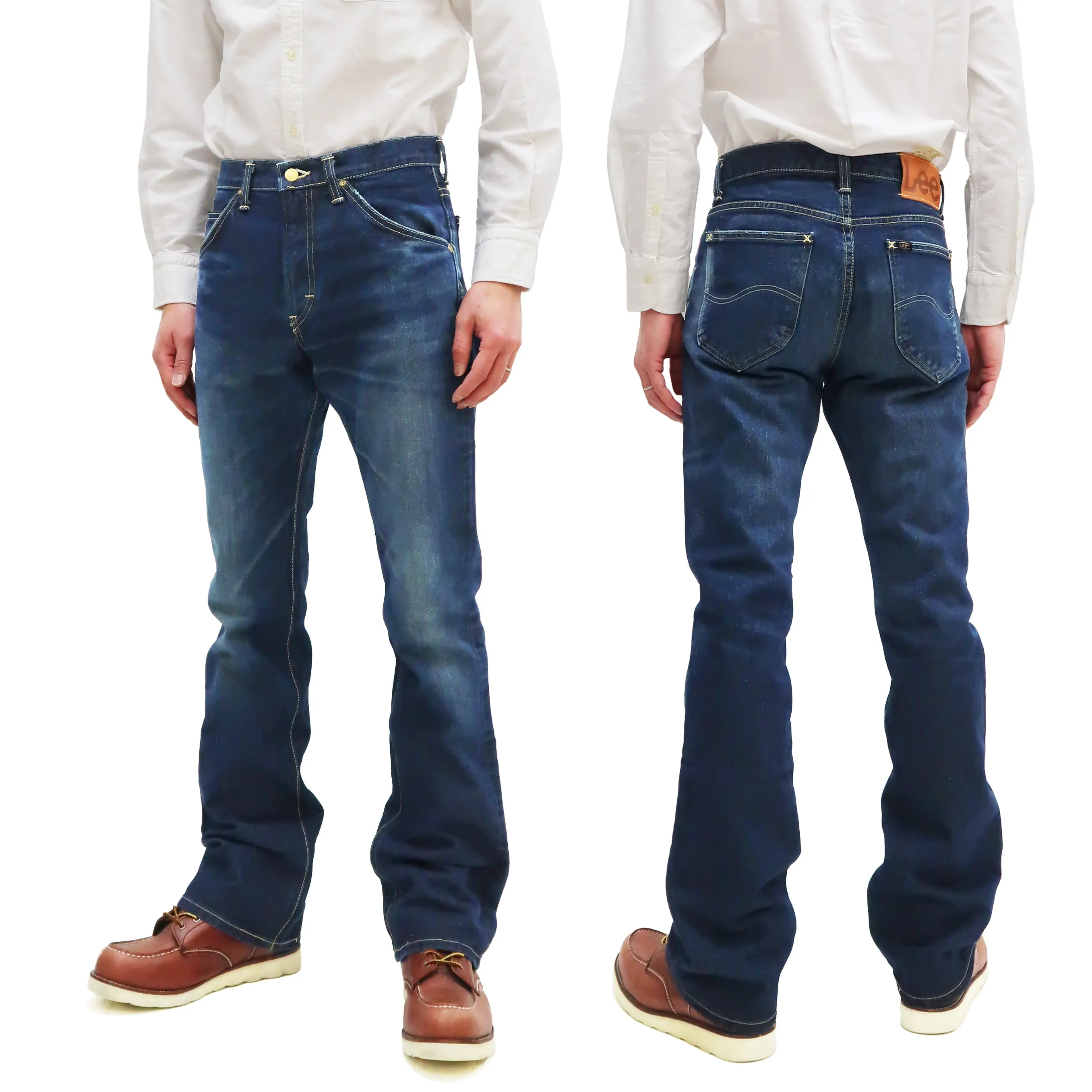 Lee Bootcut Jeans 102 LM8102 Men's Regular Fit Boot Cut Jean LM8102-526 Non-stretch Pre-Faded Blue Indigo Denim
