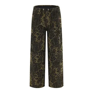 LeopardFit Wide-Leg Casual Trousers
