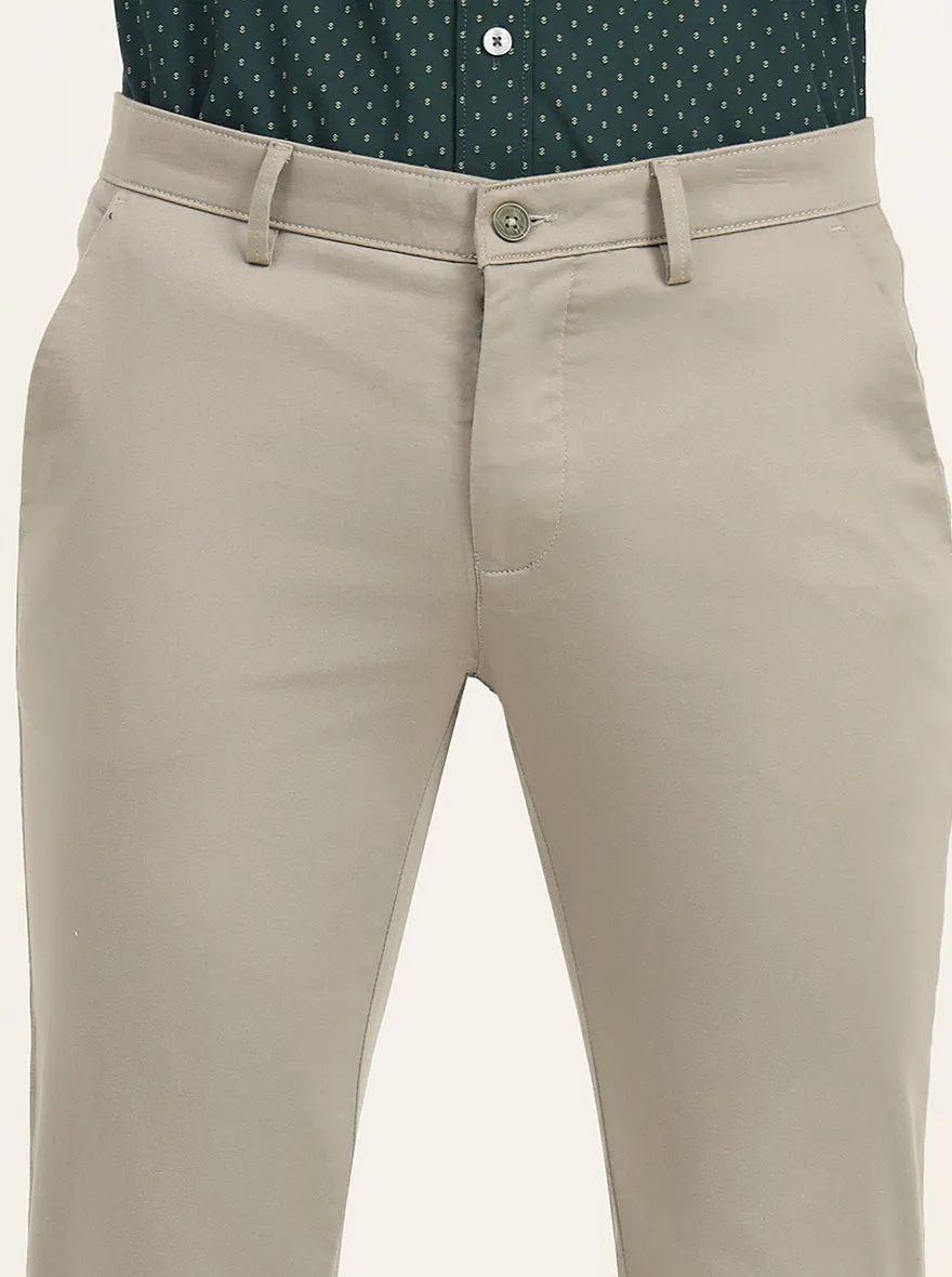 Light Green Solid Super Slim Fit Casual Trouser | Greenfibre
