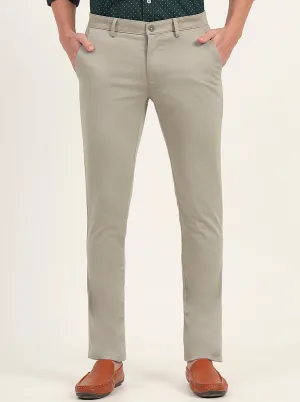 Light Green Solid Super Slim Fit Casual Trouser | Greenfibre