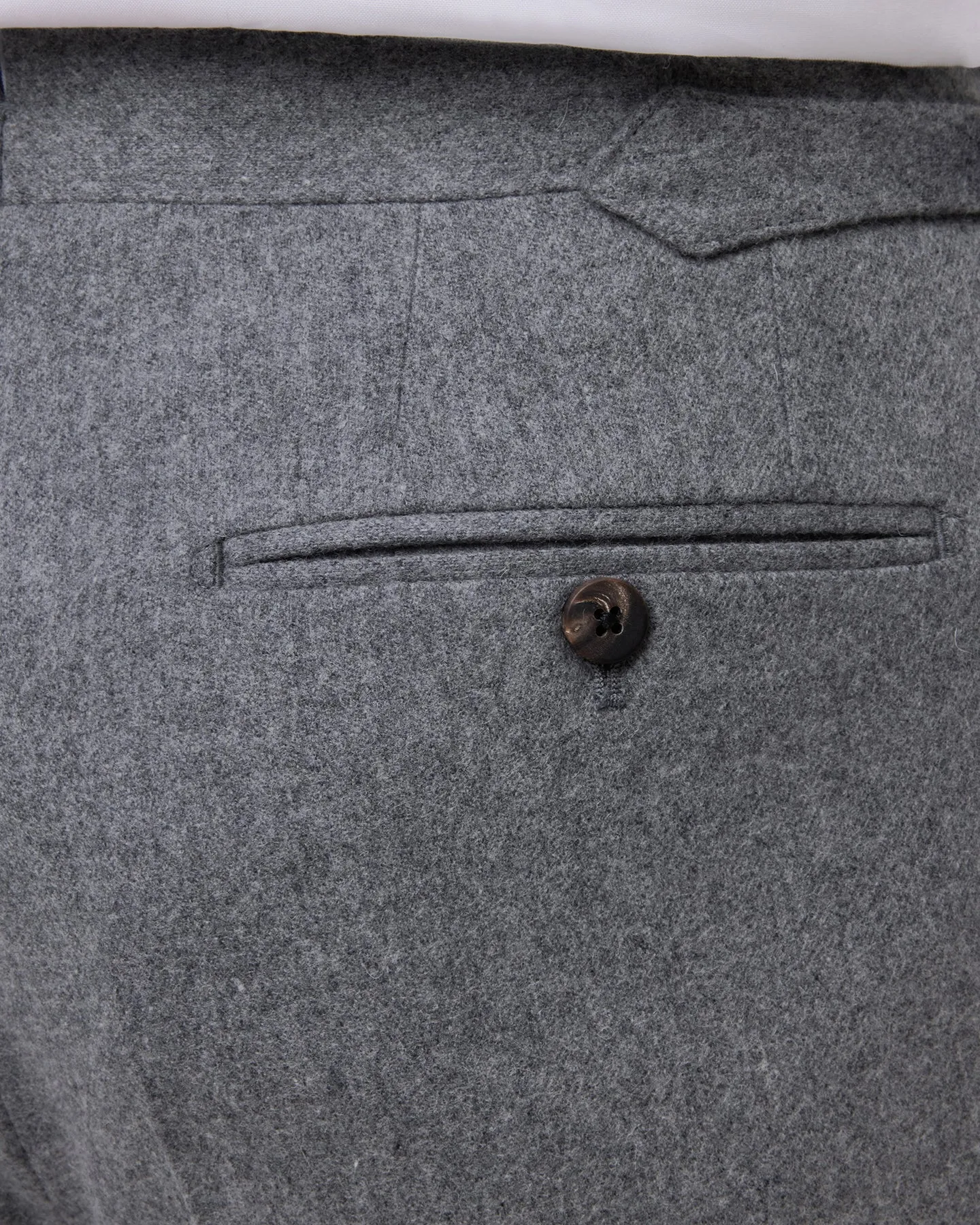 Light Grey Single Pleat Flannel Trousers