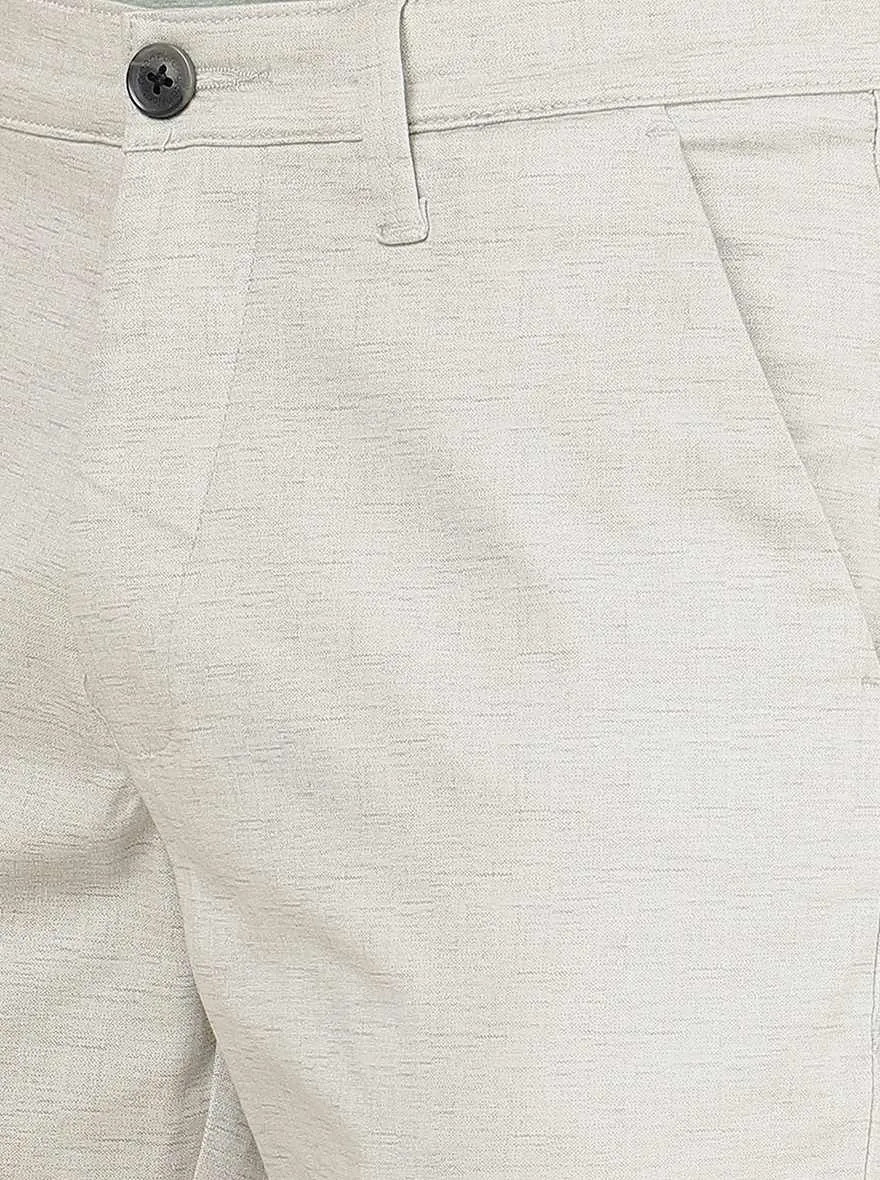 Light Grey Solid Neo Fit Casual Trouser | Greenfibre