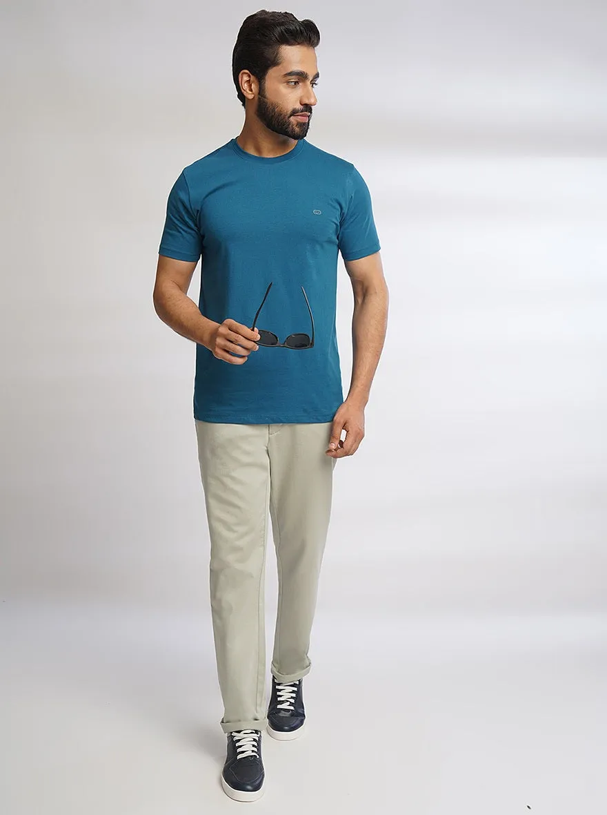 Light Grey Solid Uno Fit Casual Trouser | JadeBlue