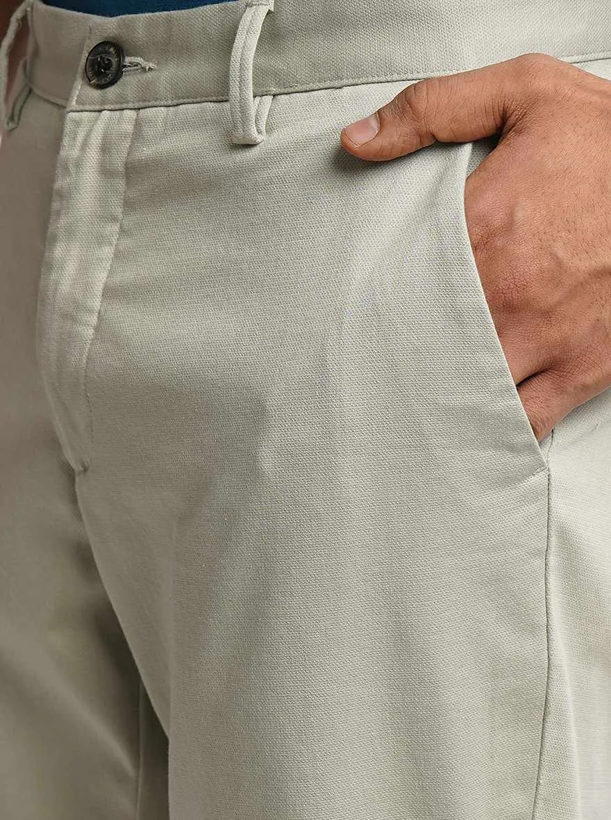 Light Grey Solid Uno Fit Casual Trouser | JadeBlue