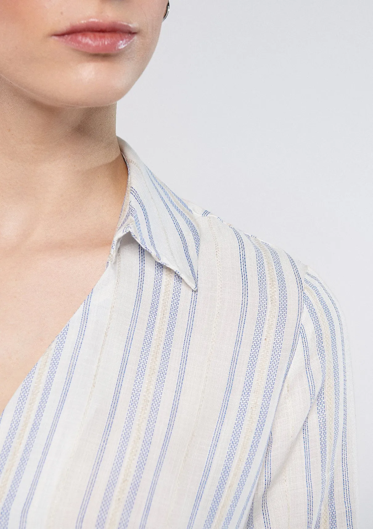 Linen Mix Button Down Blouse